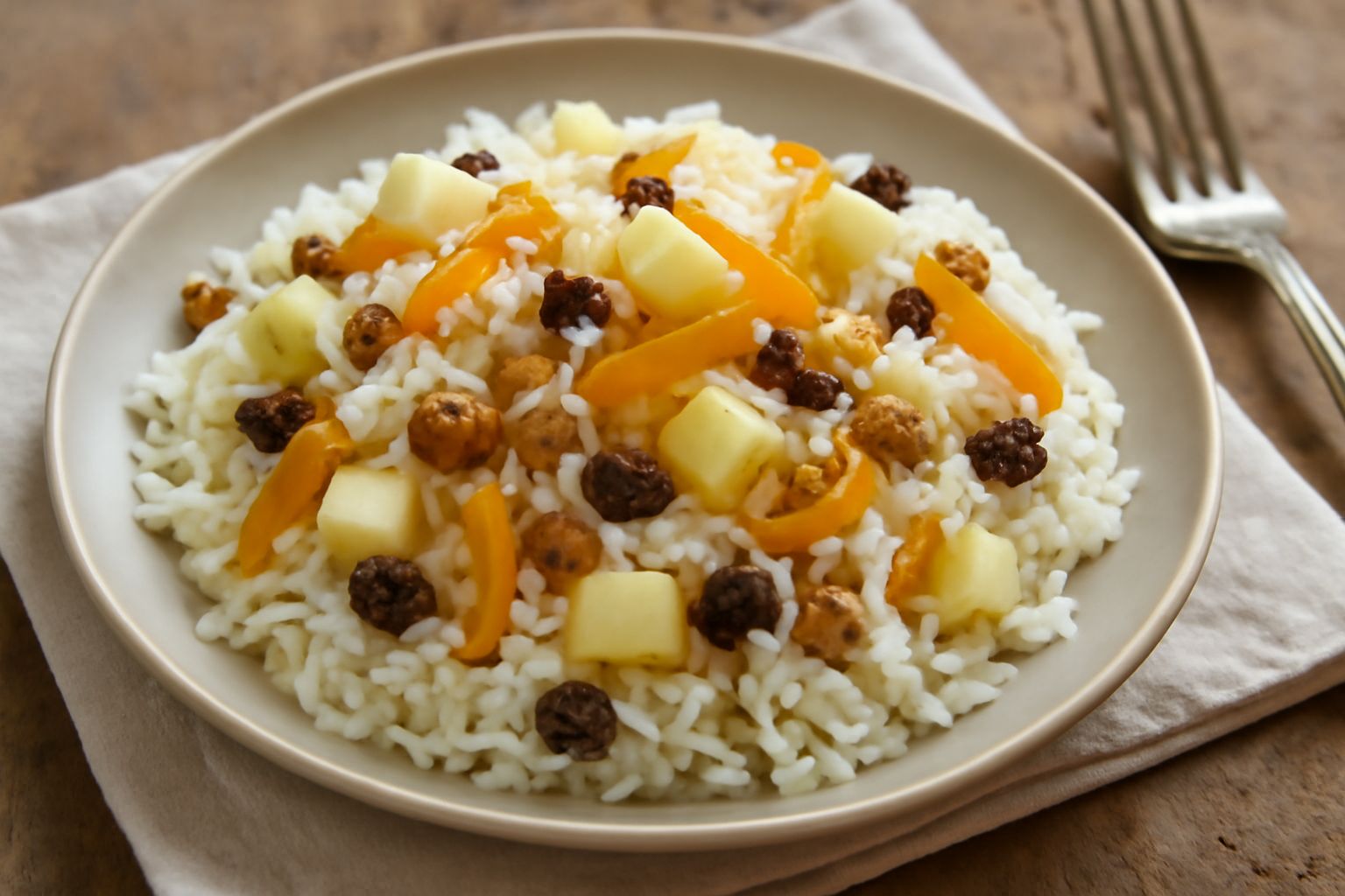 Insalata di riso con frutta