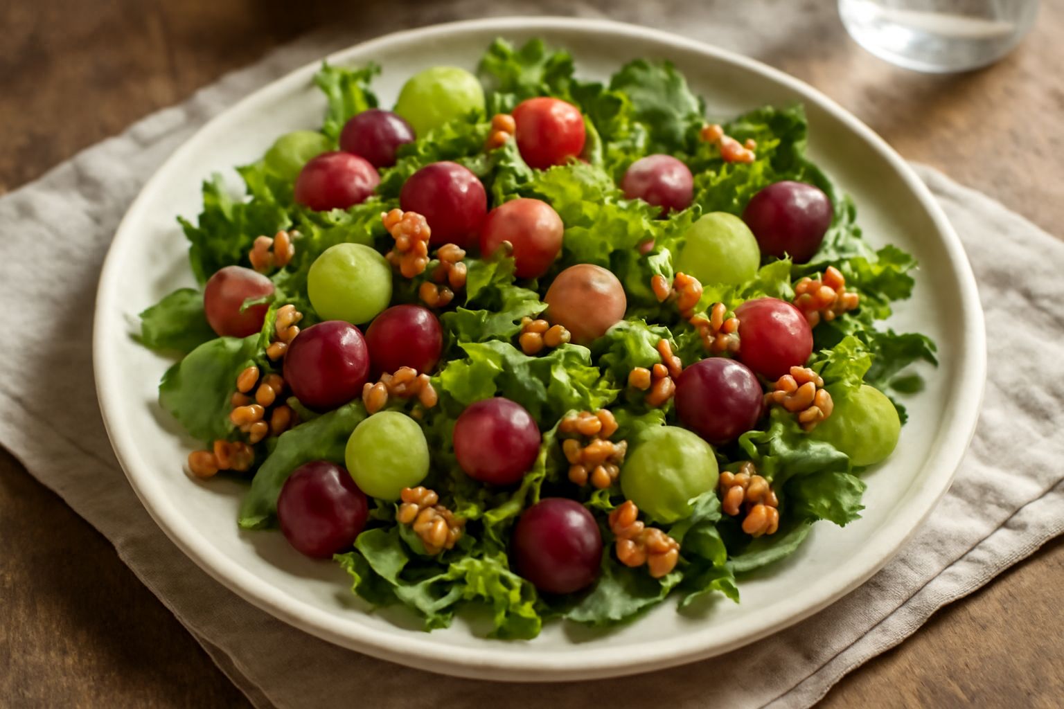 Insalata di uva e noci