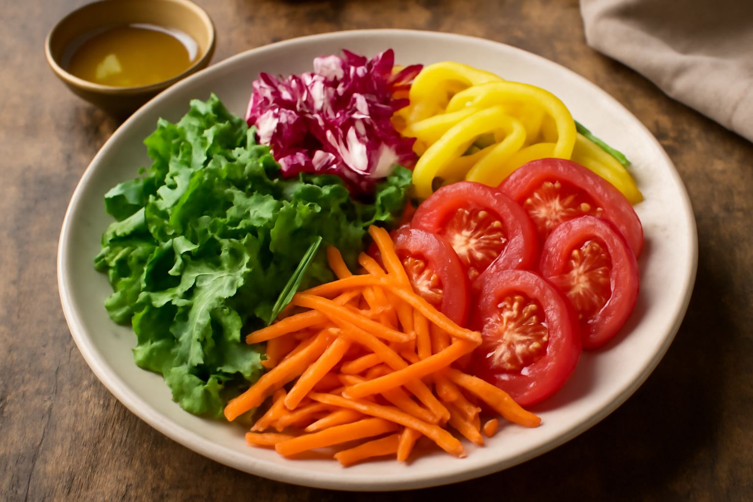 Insalata mista con olio di oliva