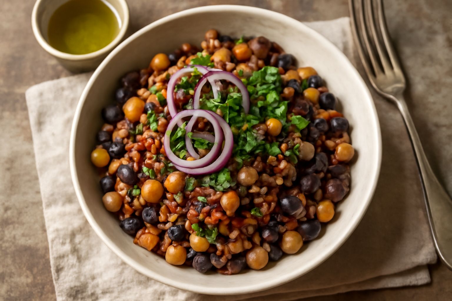 Insalata tiepida di legumi