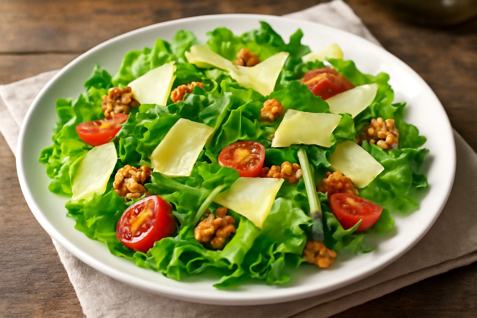 Insalata verde con formaggio di fossa