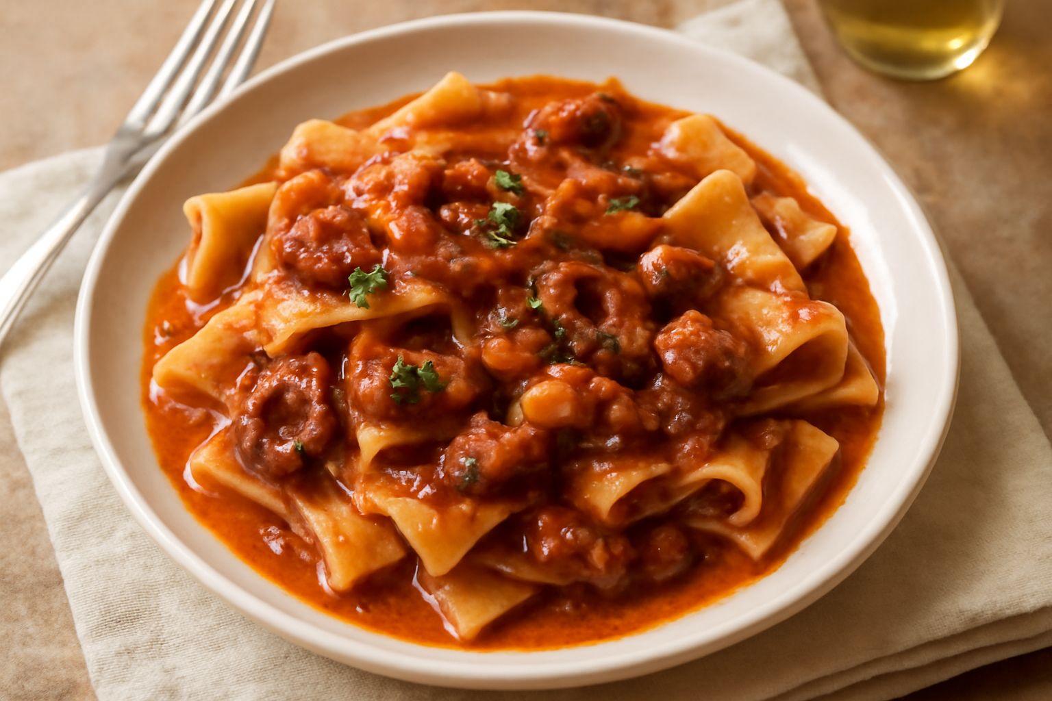 Lagane al sugo di polpo