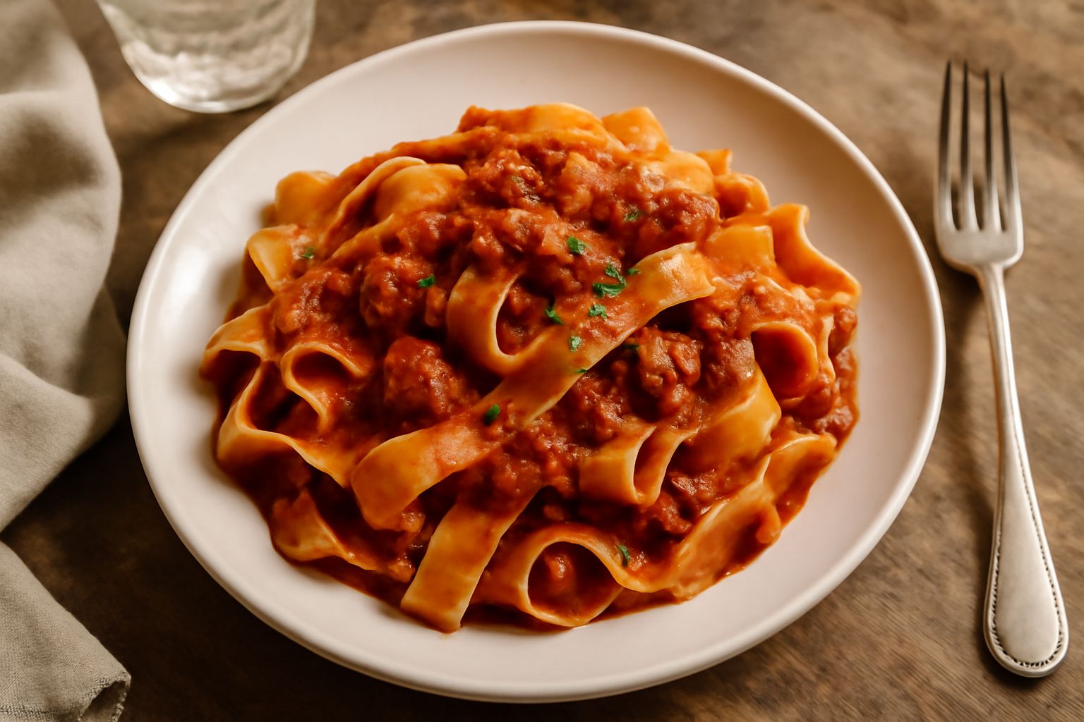 Lagane ca' la pummarola e salsiccia