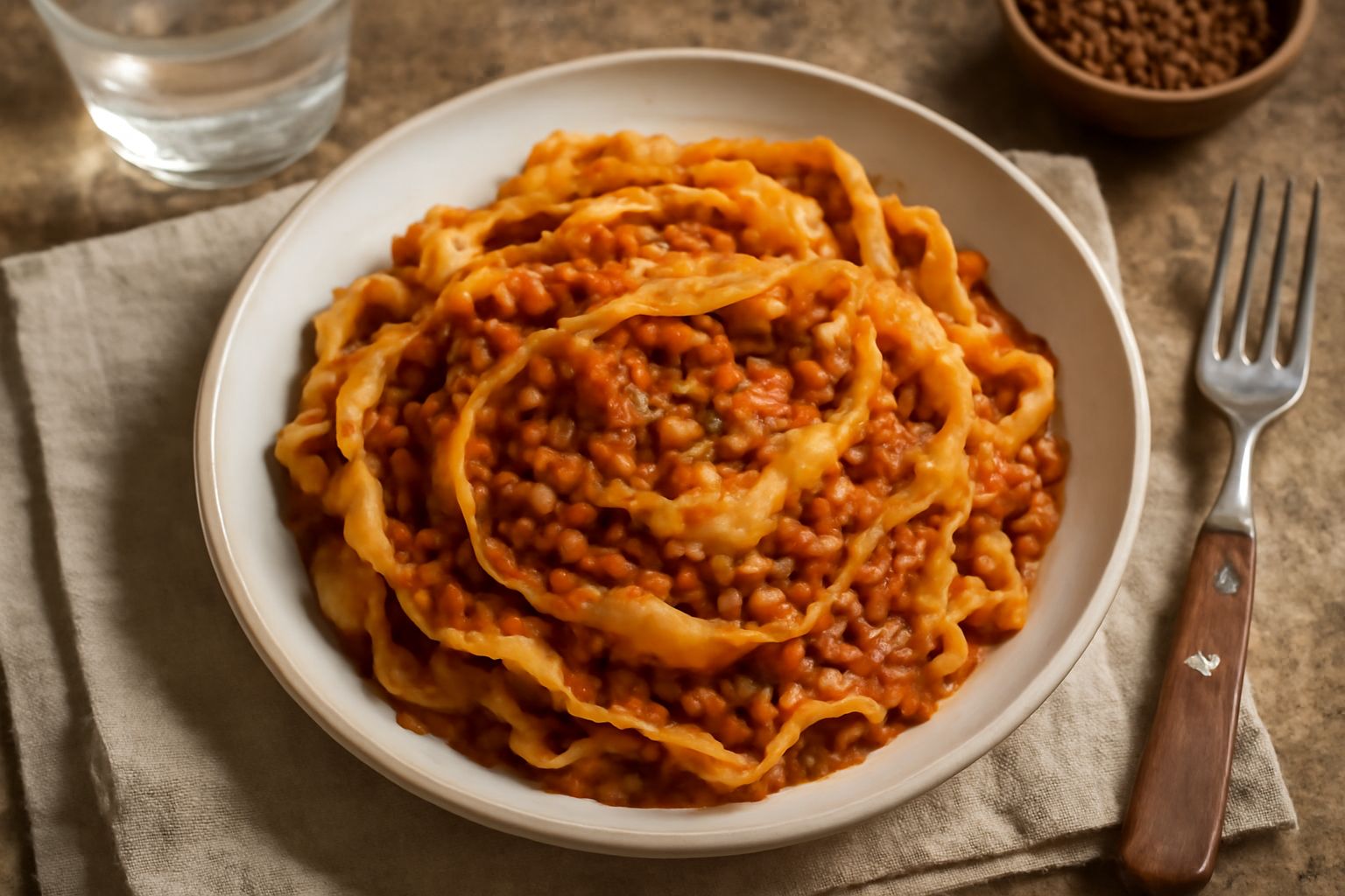 Lagane con le lenticchie