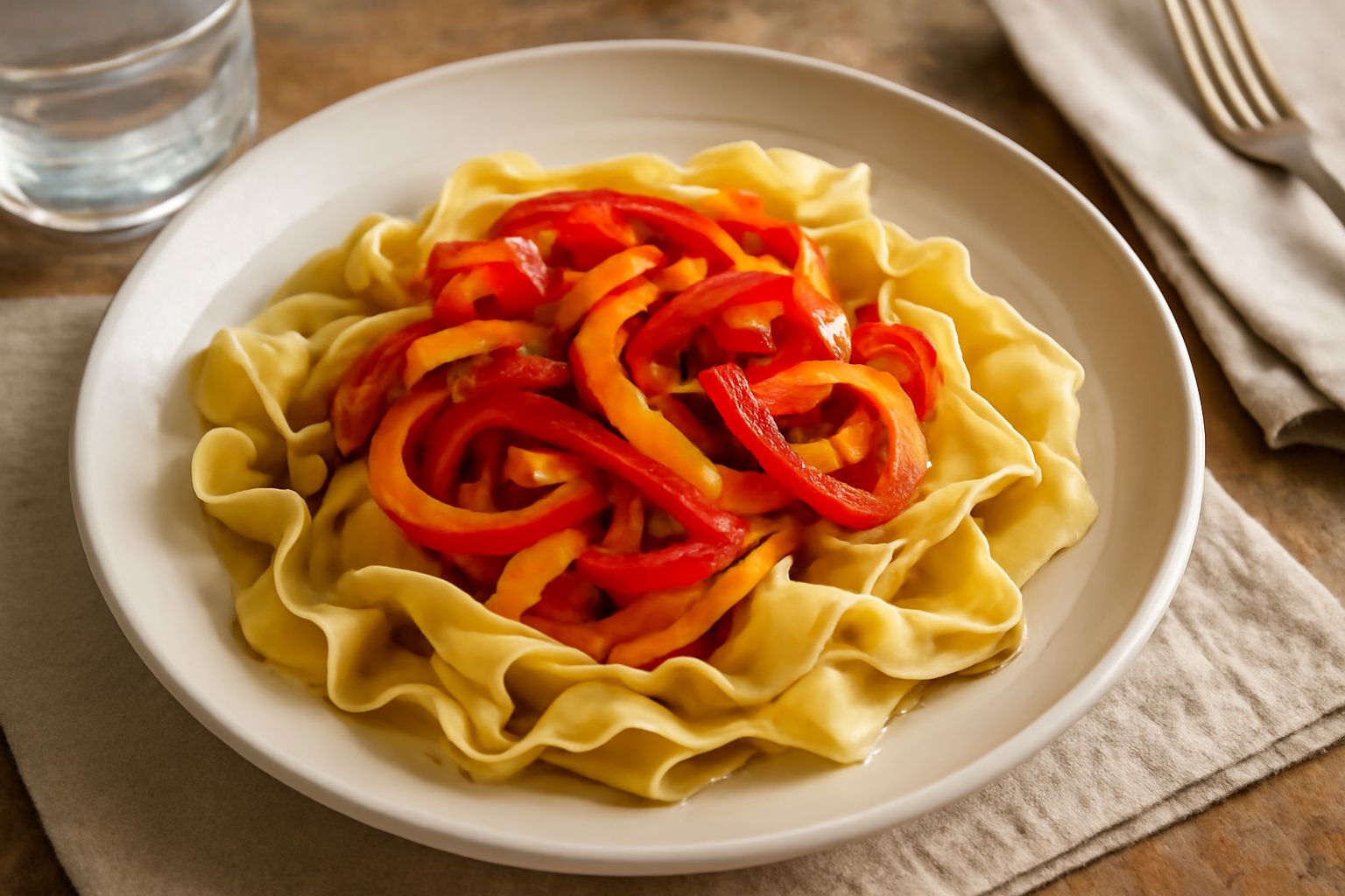 Lagane con peperoni