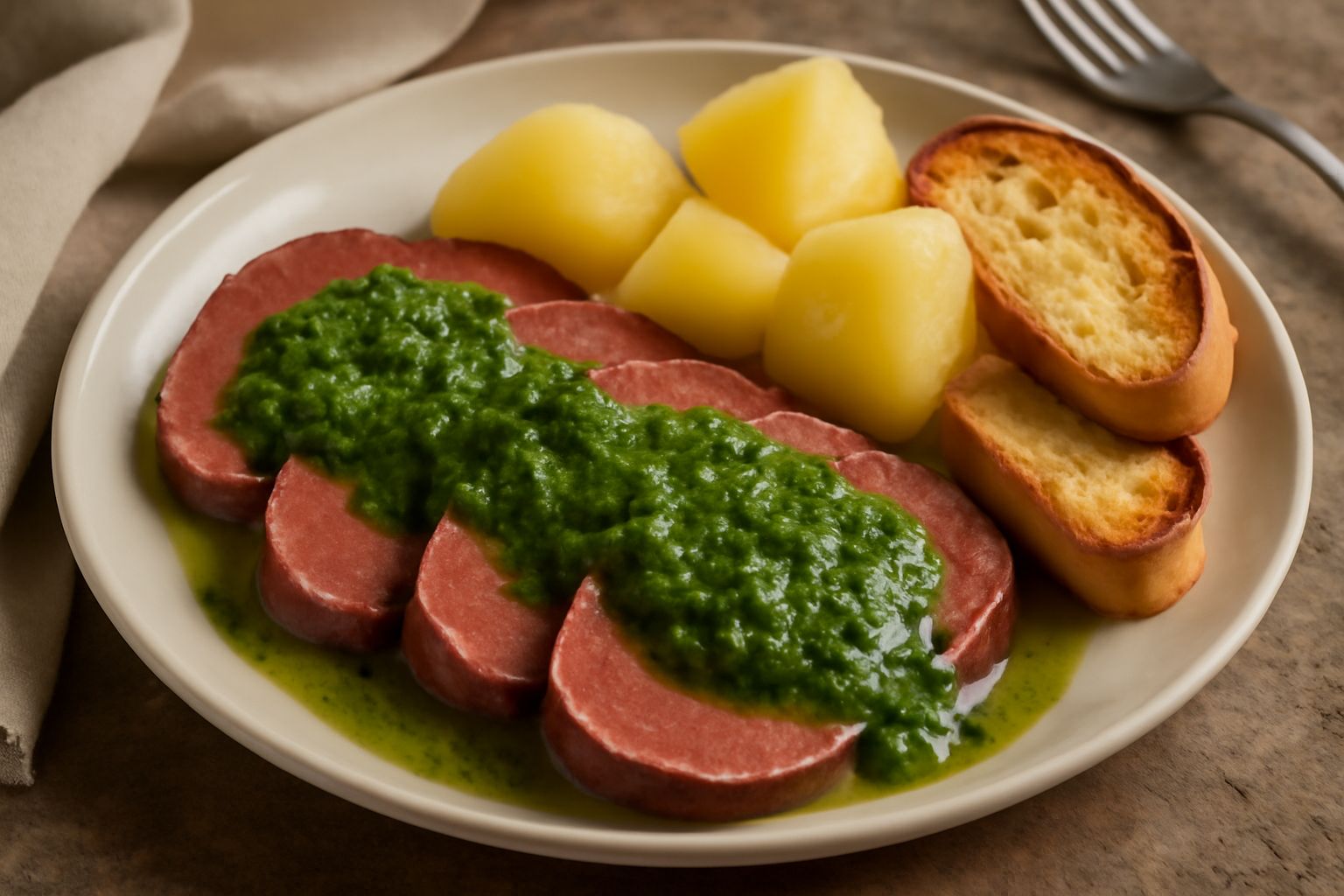 Lingua di bue in salsa verde