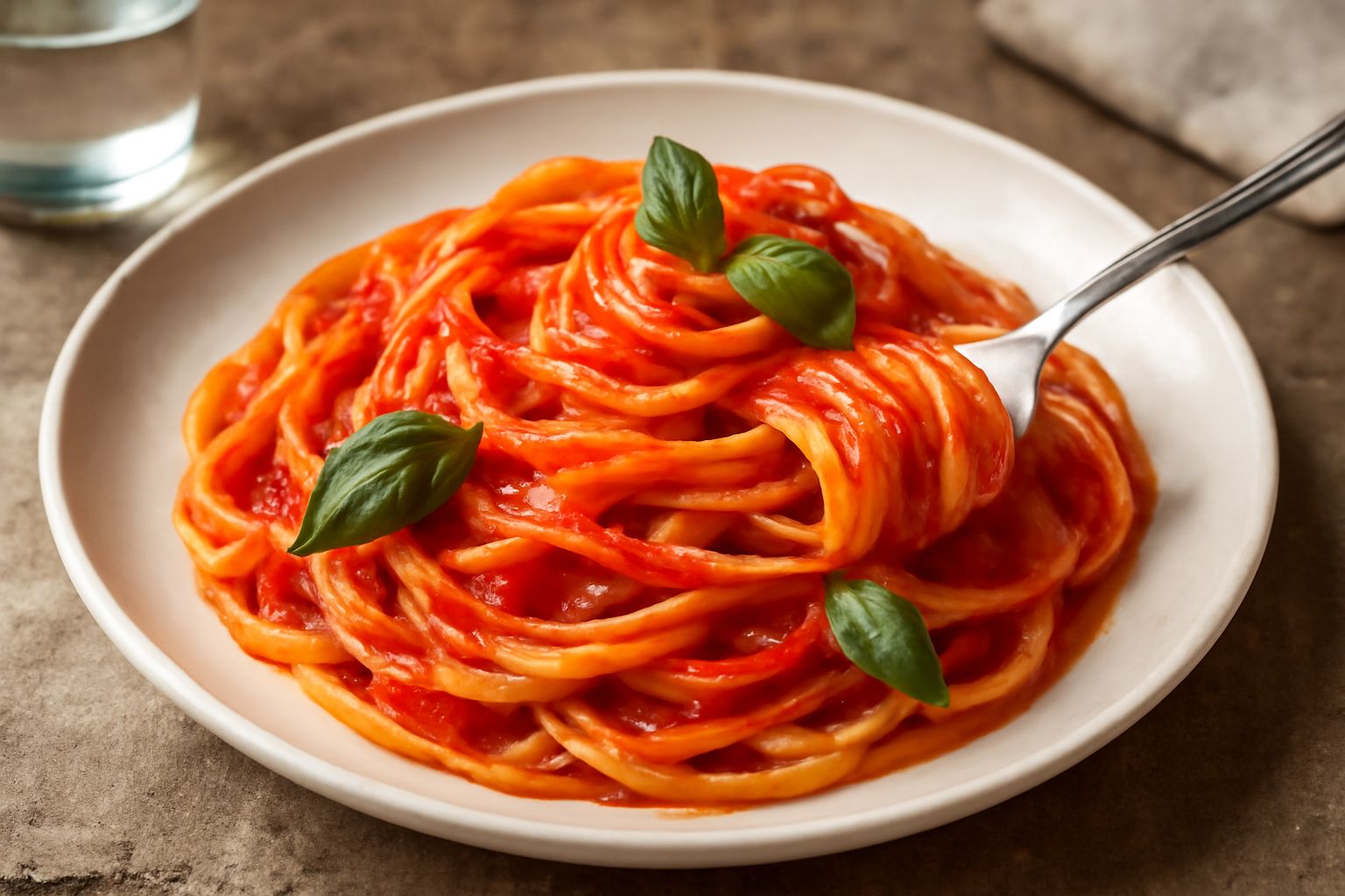 Linguine al sugo di pomodoro fresco