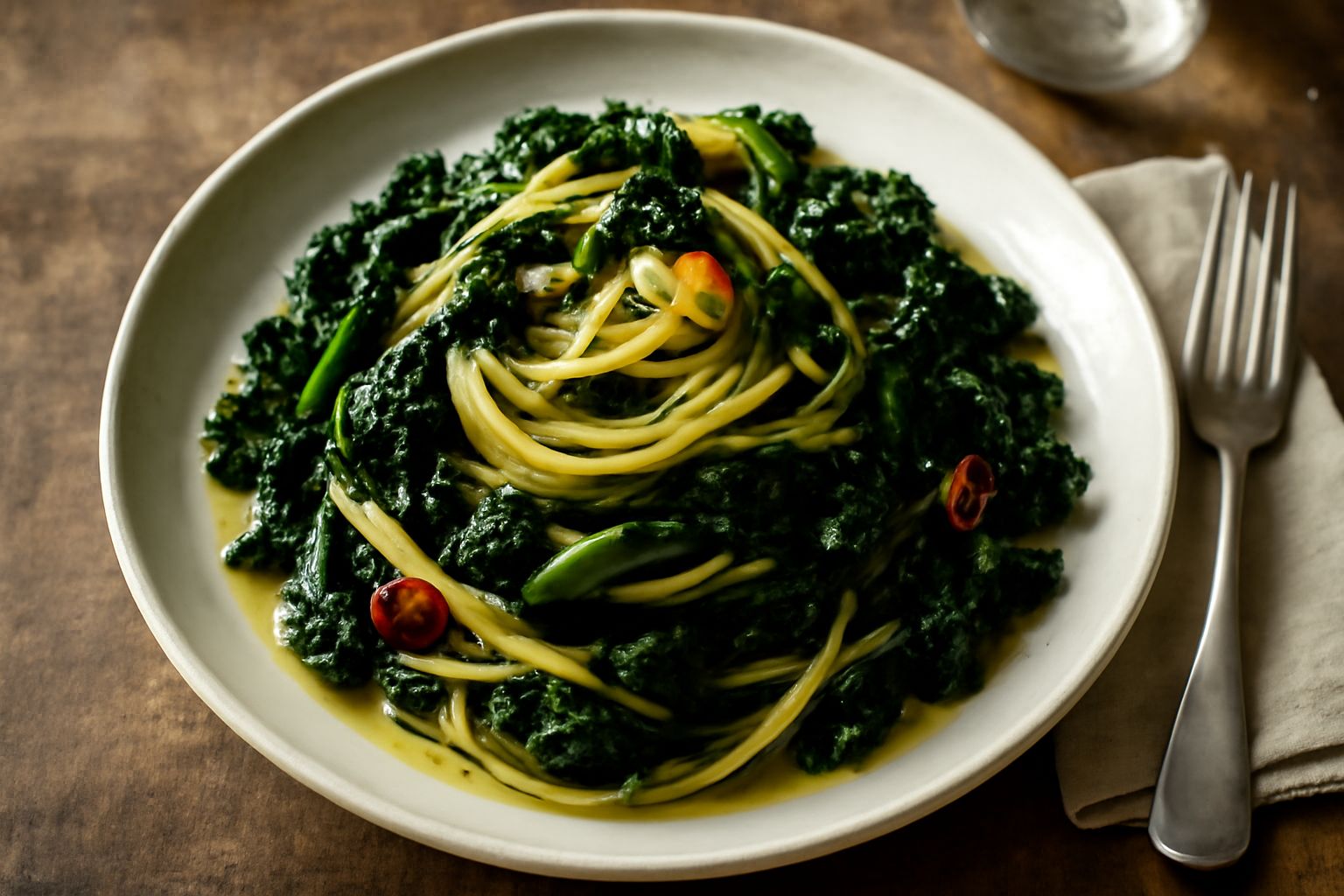 Linguine alle cime di rapa
