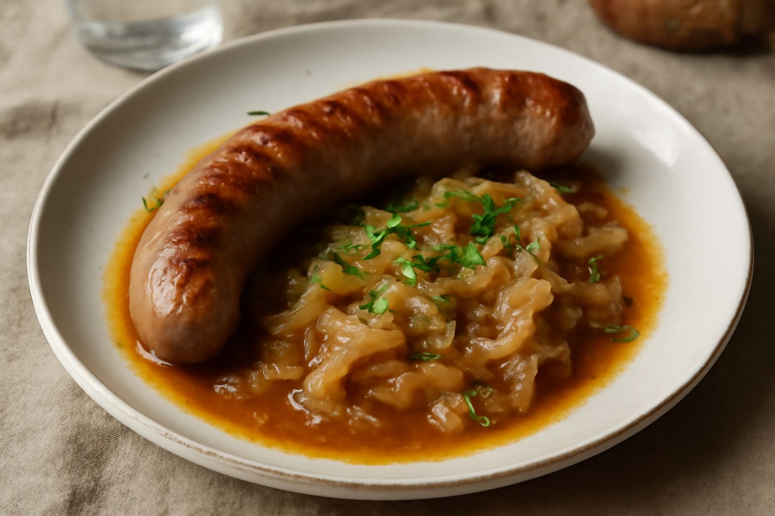 Luganica con cipolla