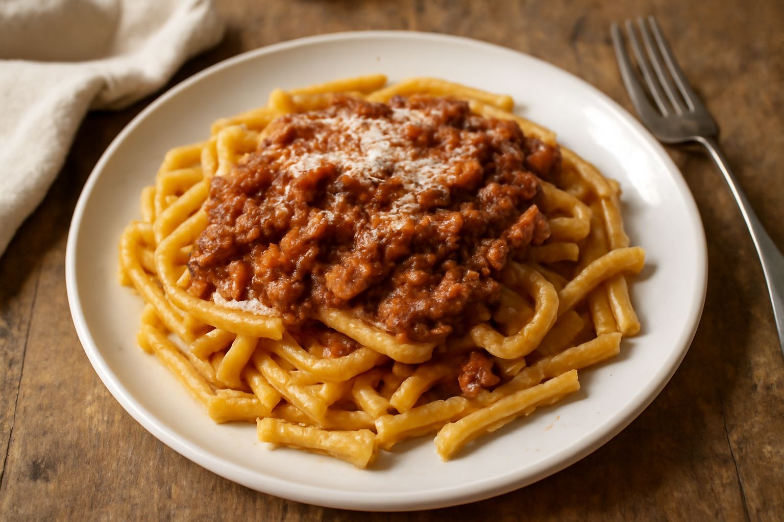 Maccaroni alla chitarra con sugo