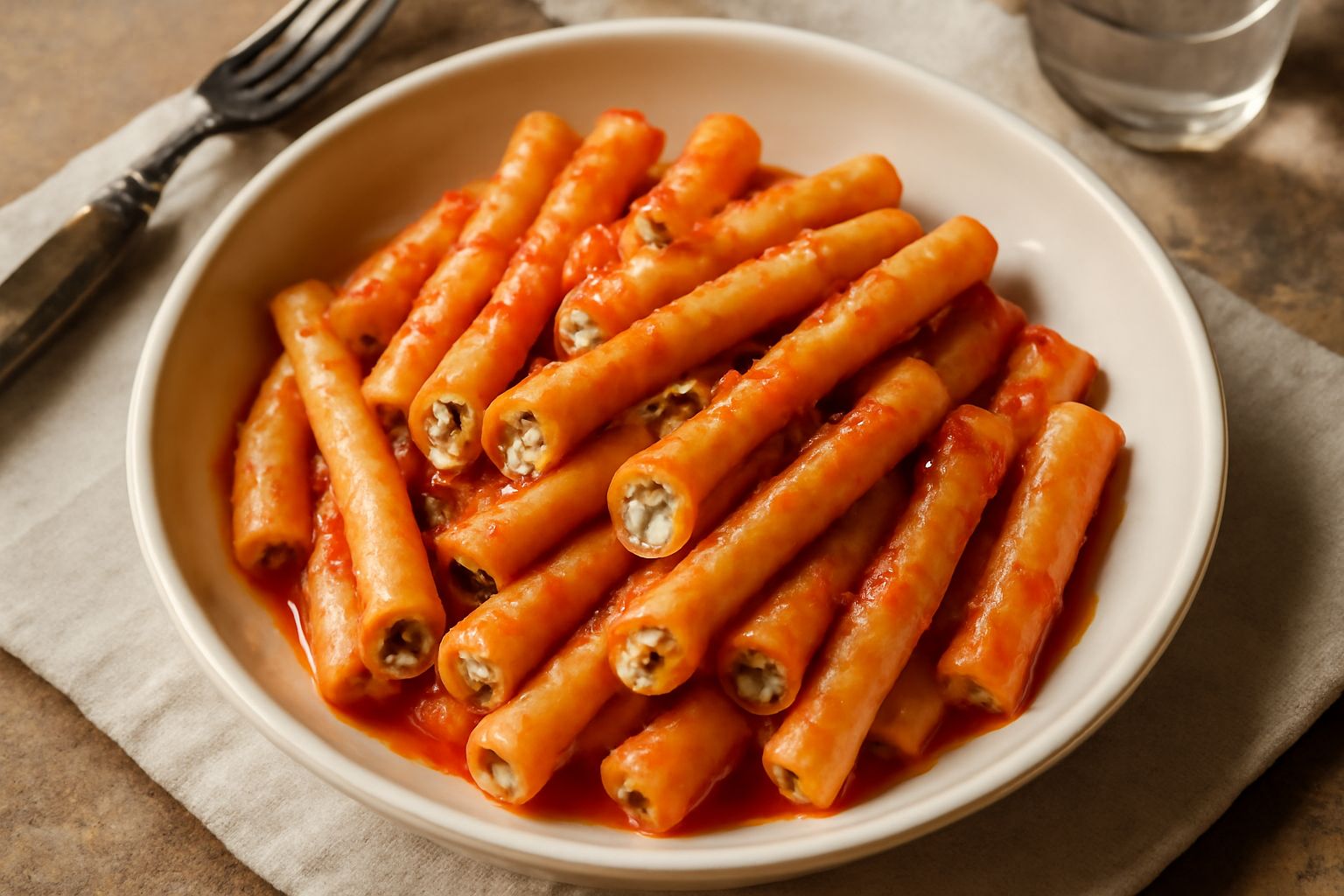 Maccarruni ca ricotta e melanzane