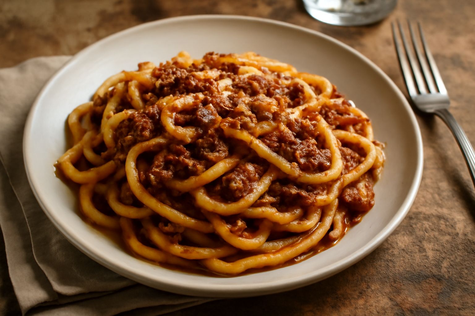 Maccheroni alla chitarra con ragù