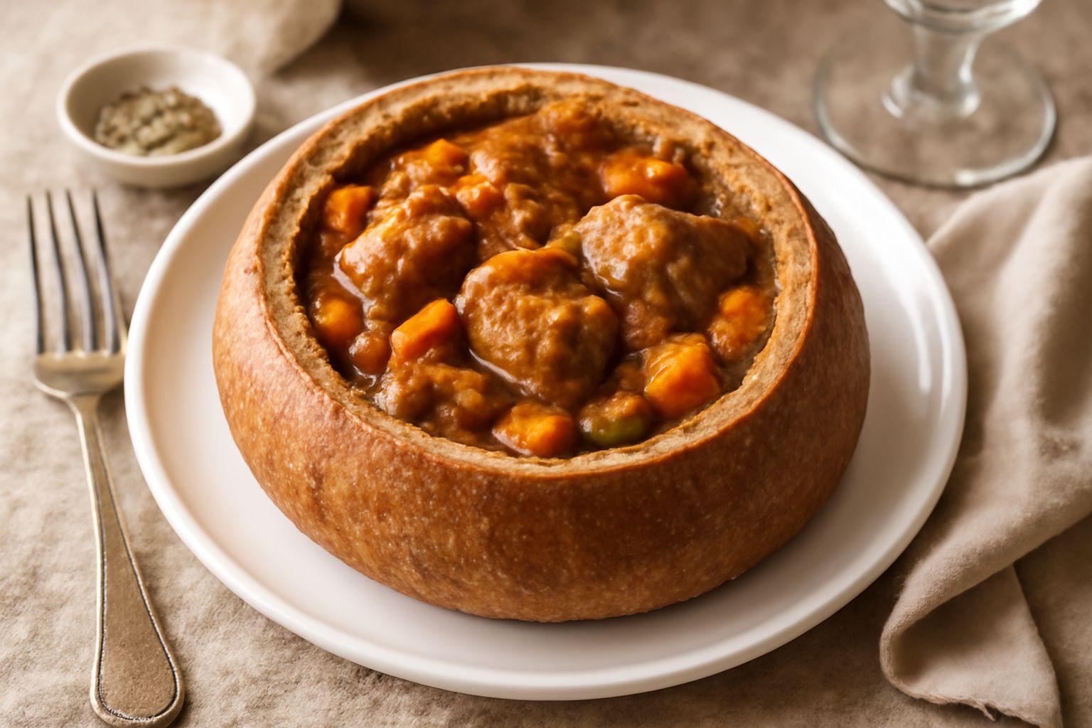 Maiale in umido nel pane