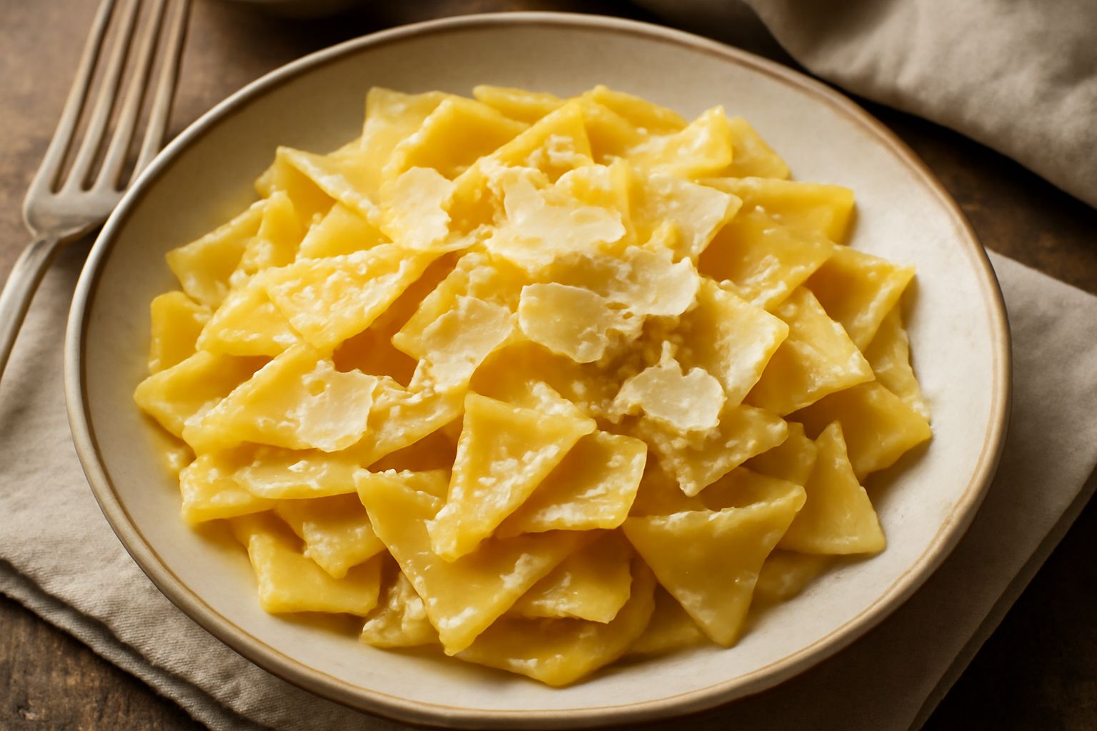 Maltagliati con burro e formaggio