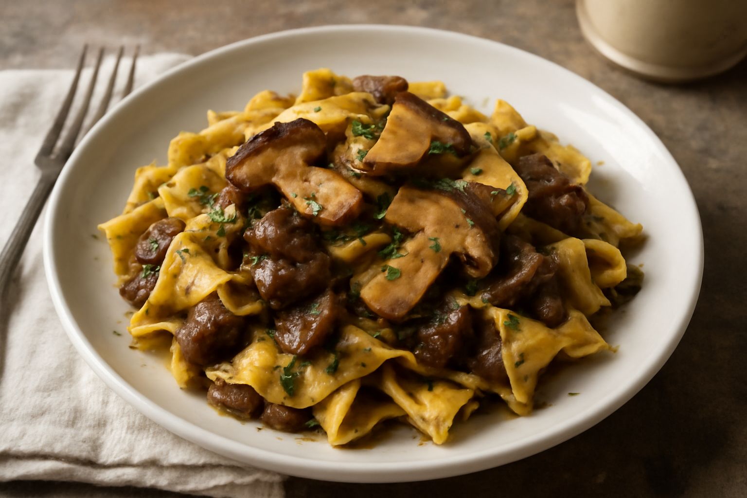 Maltagliati con i funghi porcini