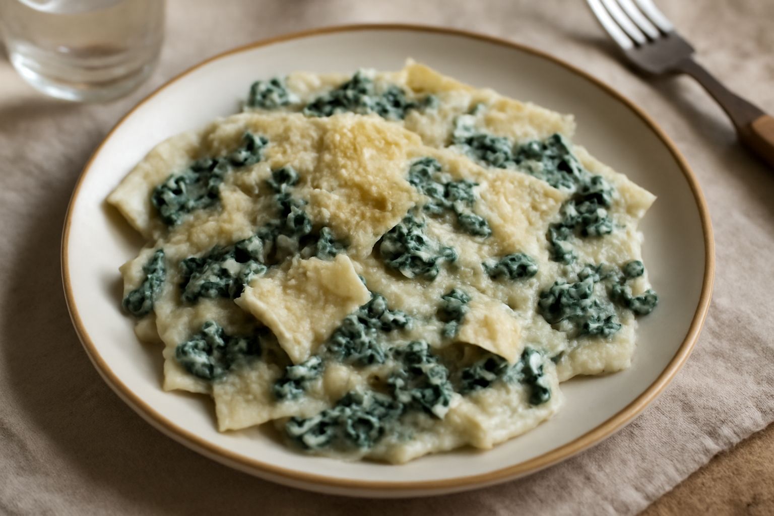 Maltagliati con ricotta e spinaci