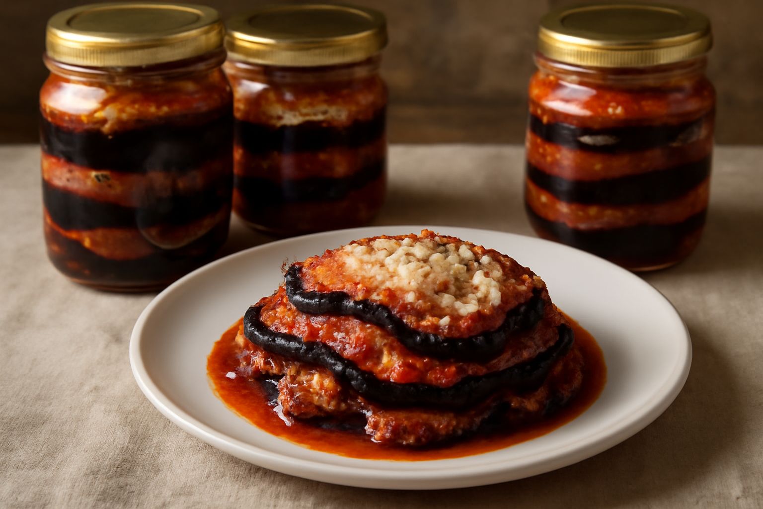 Melanzane alla parmigiana in conserva