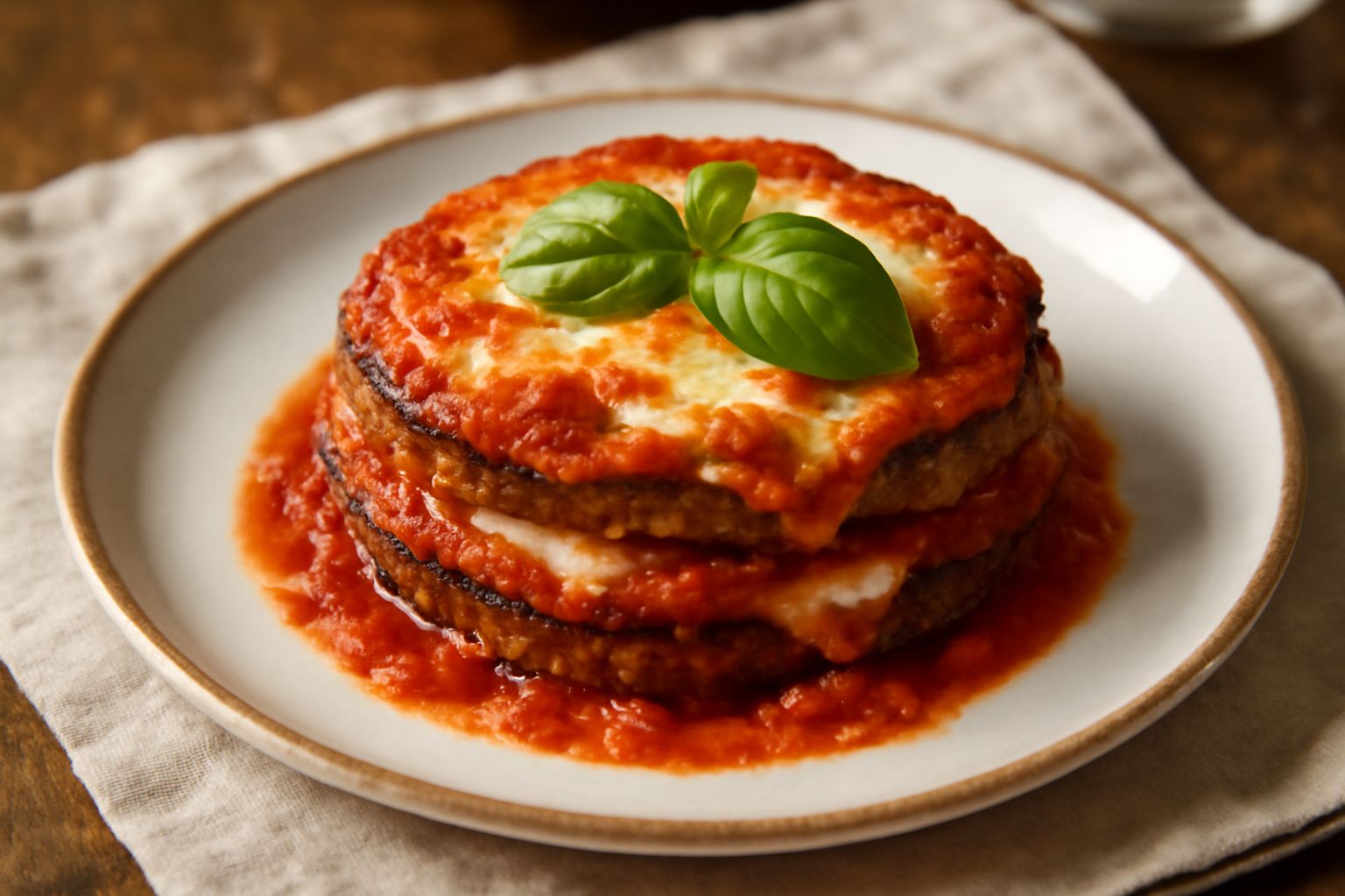 Melanzane alla parmigiana in porzione