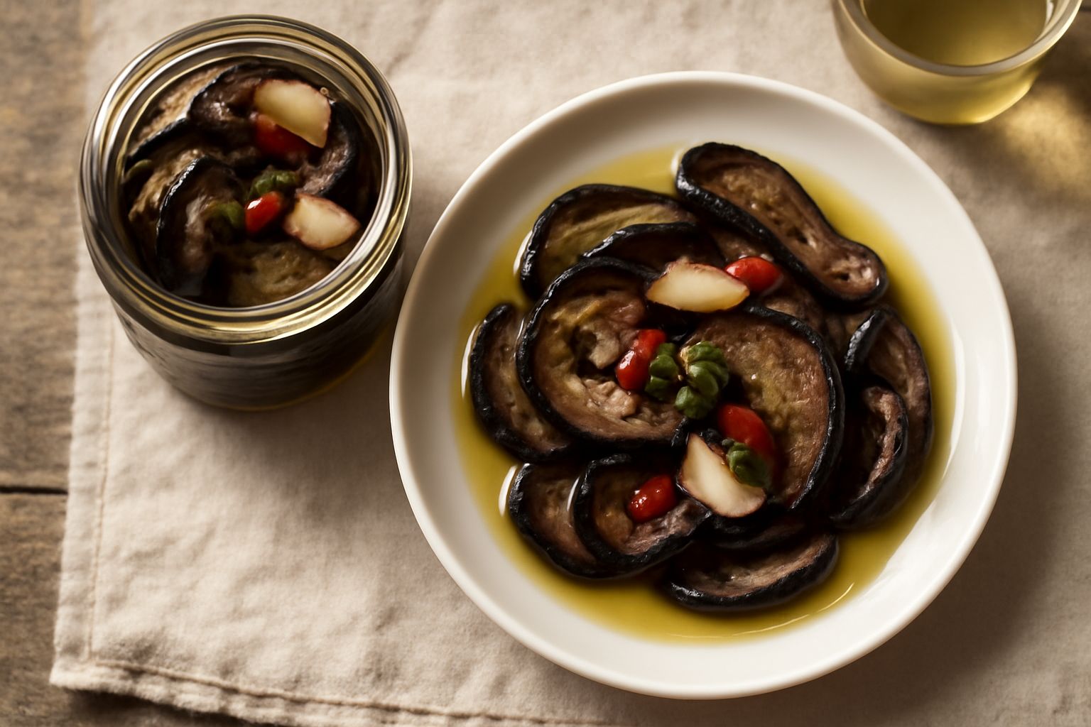 Melanzane alla poverella conservate