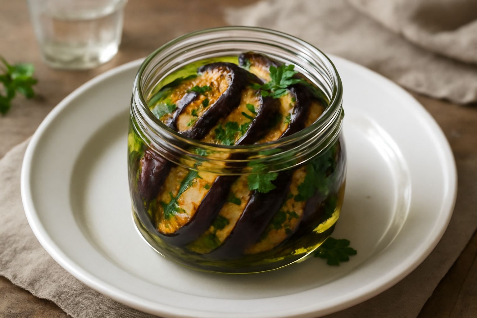 Melanzane con menta sott'olio
