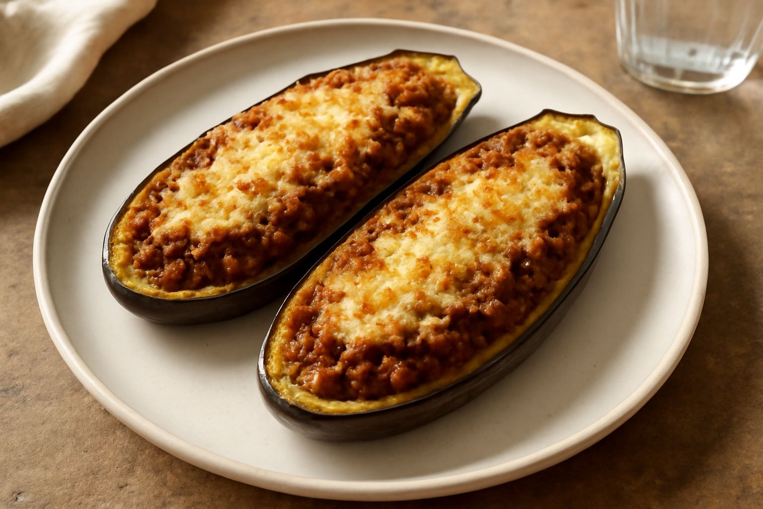 Melanzane ripiene di carne
