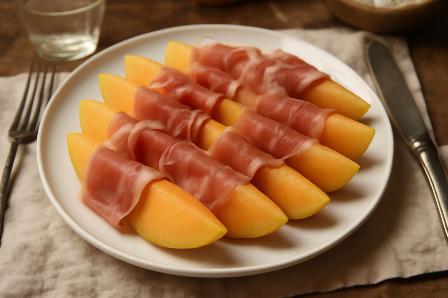 Melone con prosciutto di speck