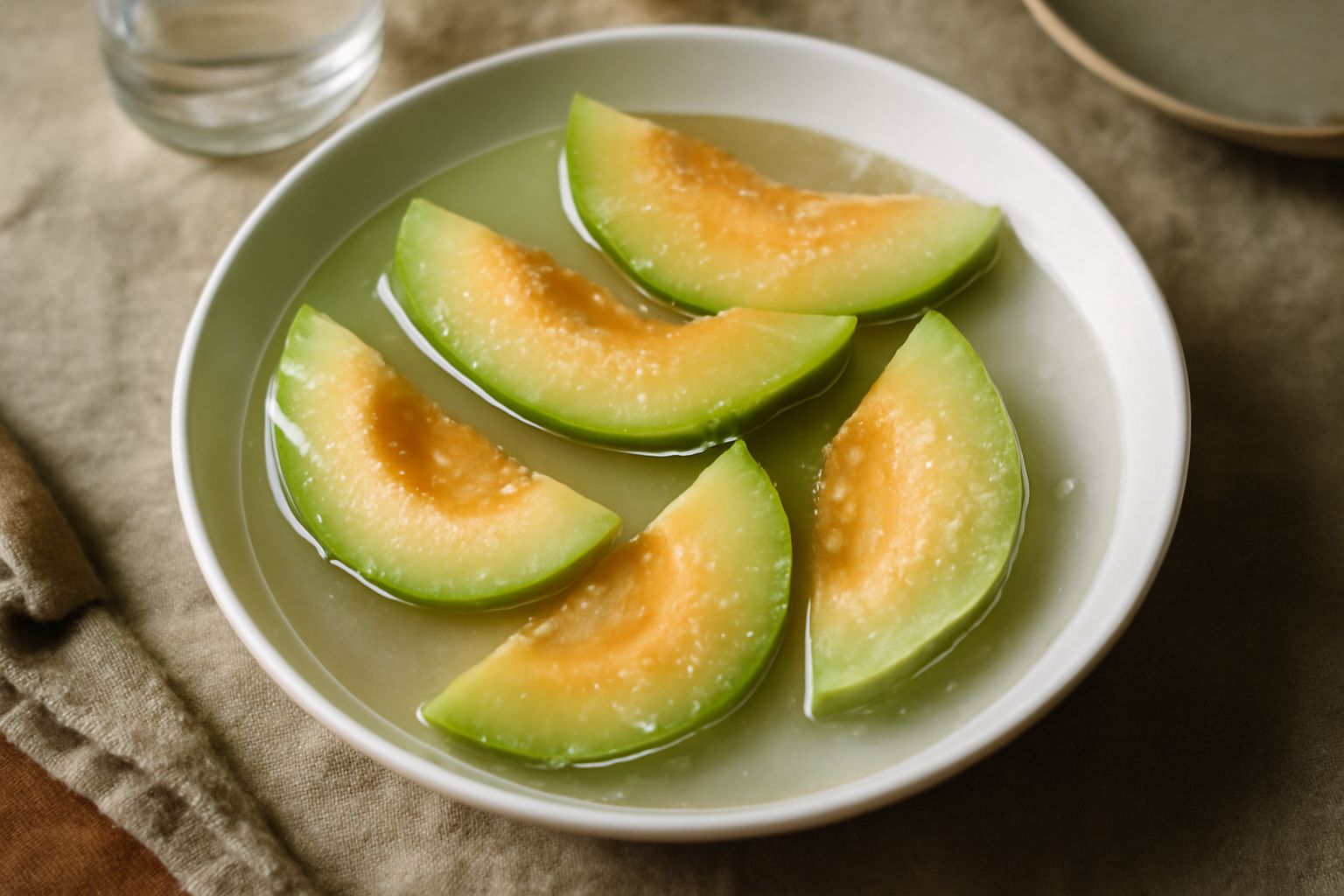 Melone in acqua e sale