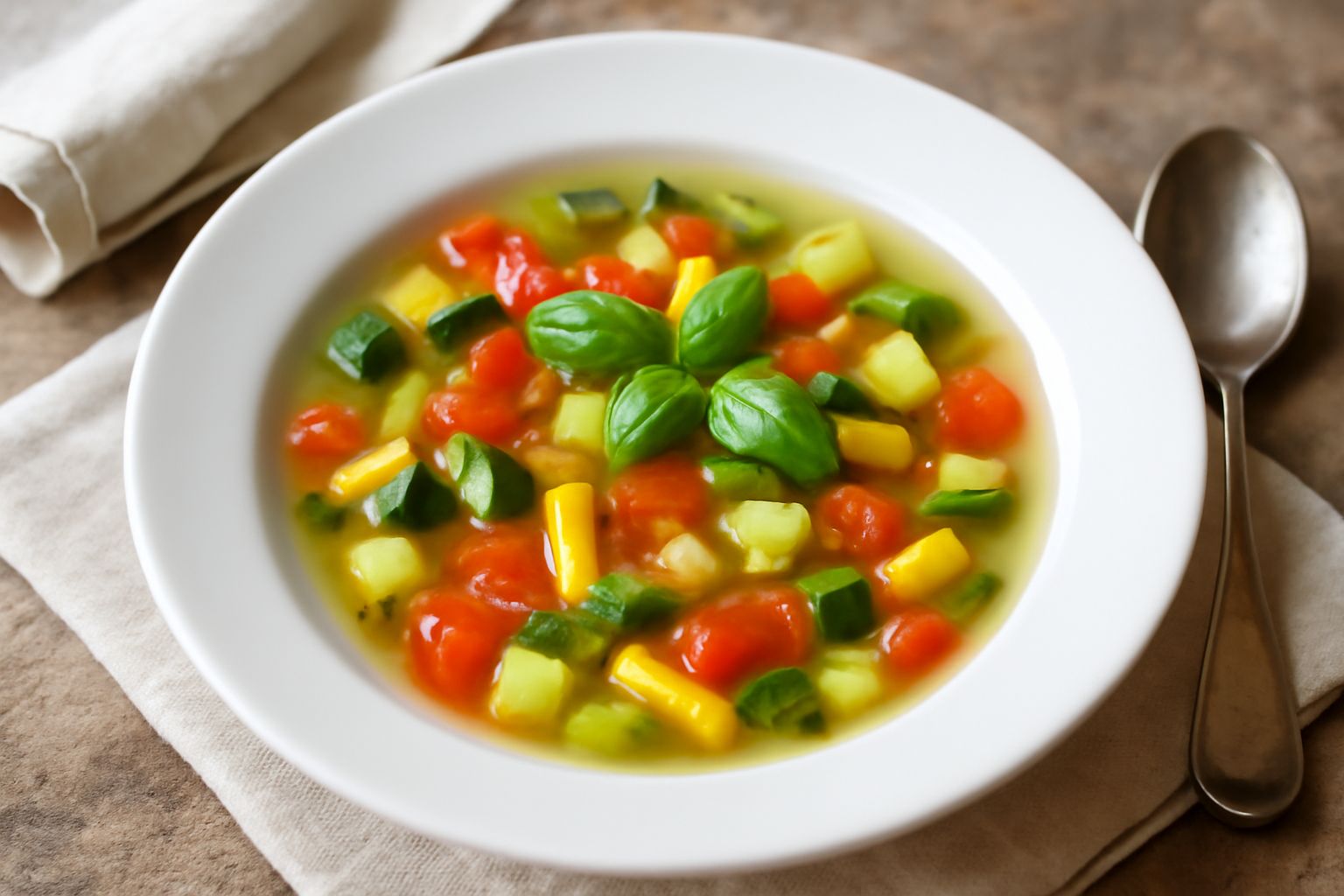 Minestra d'estate con verdure fresche