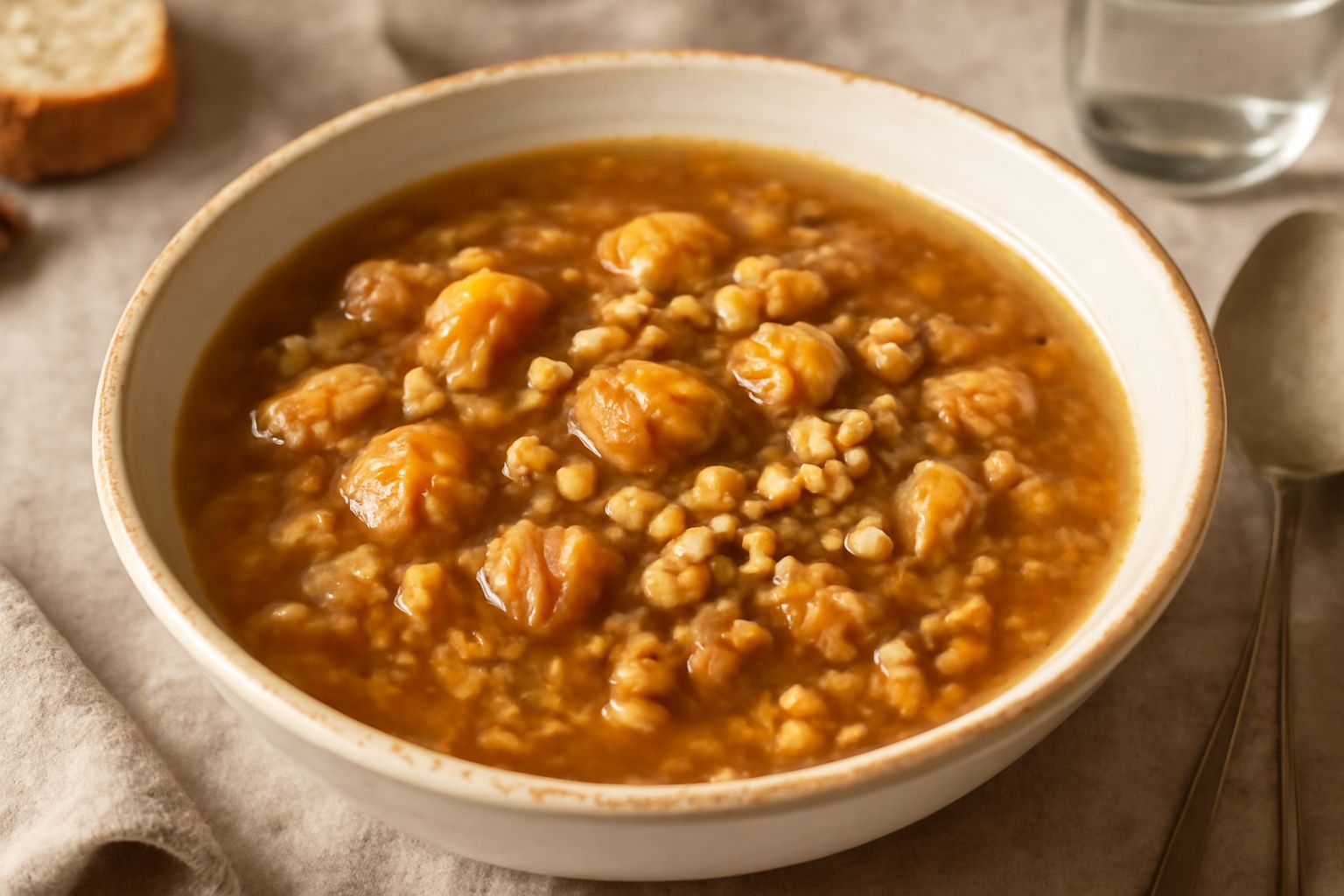 Minestra di castagne e noci