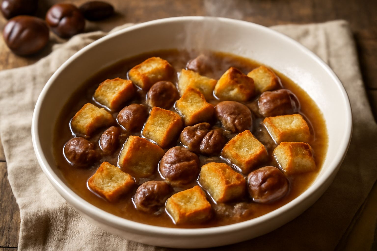 Minestra di castagne e pane