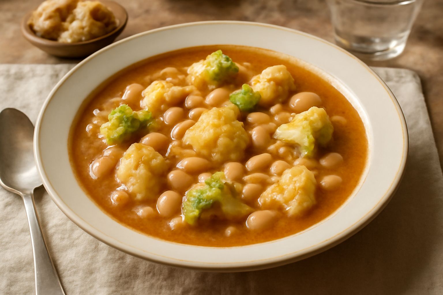 Minestra di cavolfiore e fagioli