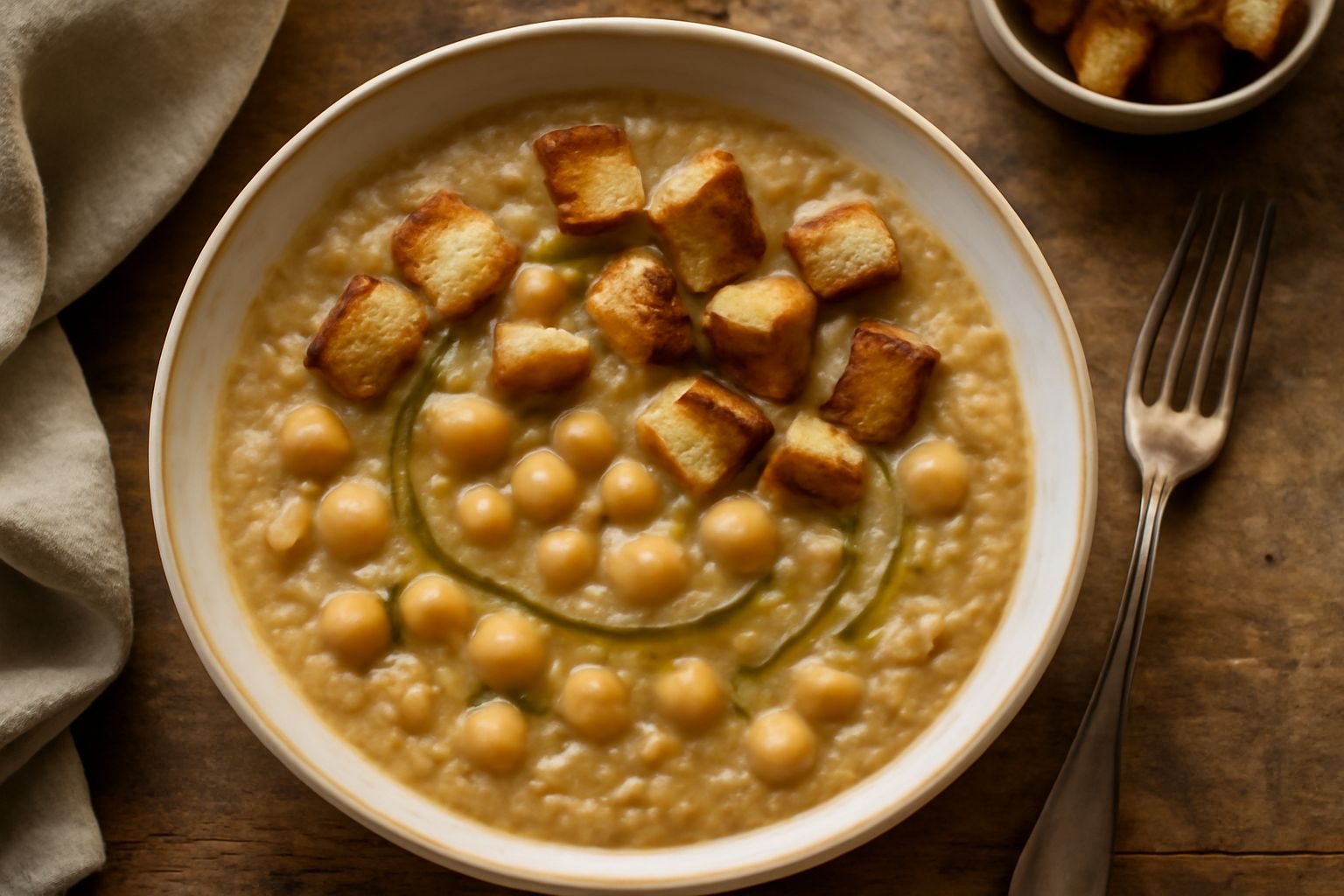 Minestra di ceci e pane raffermo