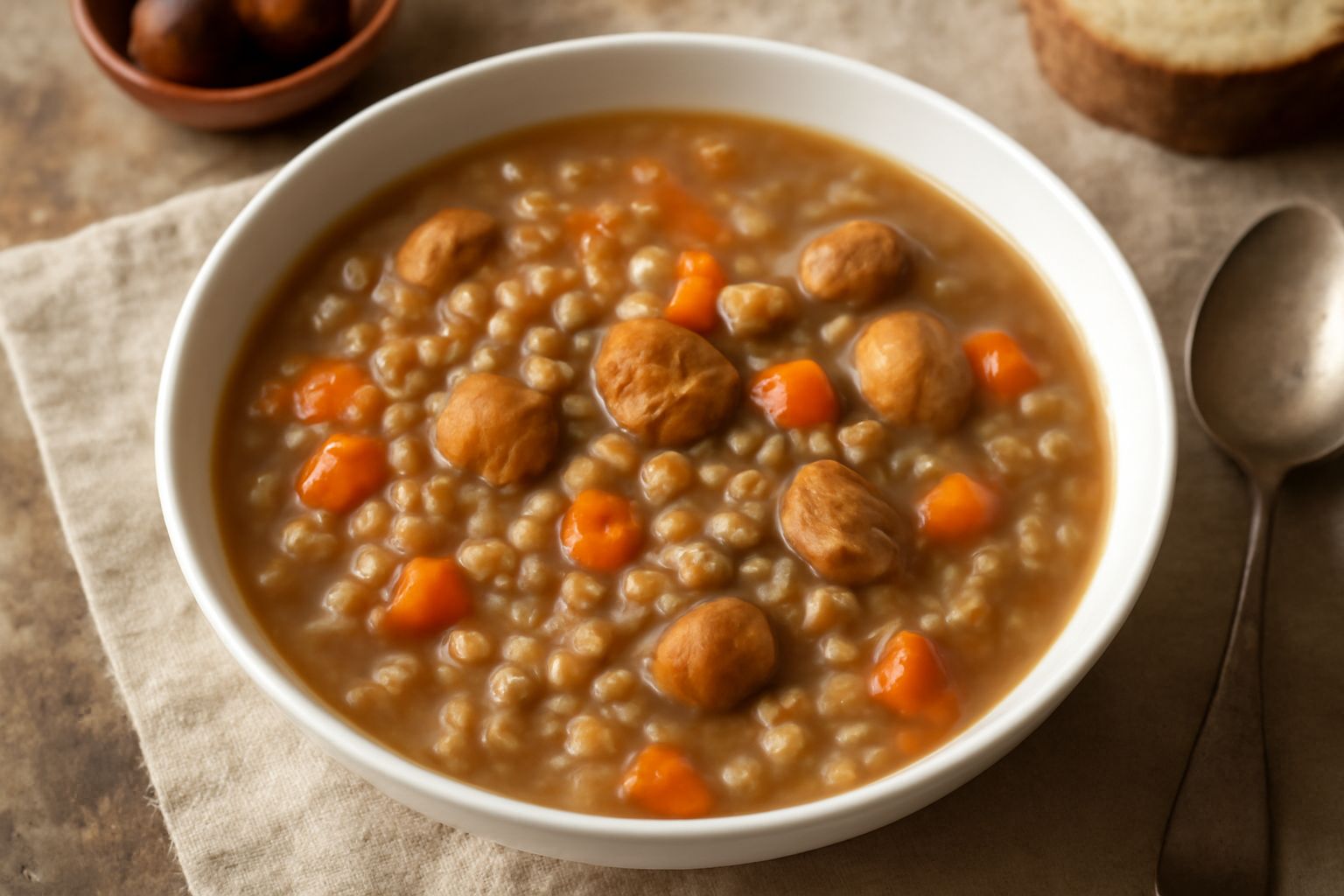 Minestra di farro e castagne
