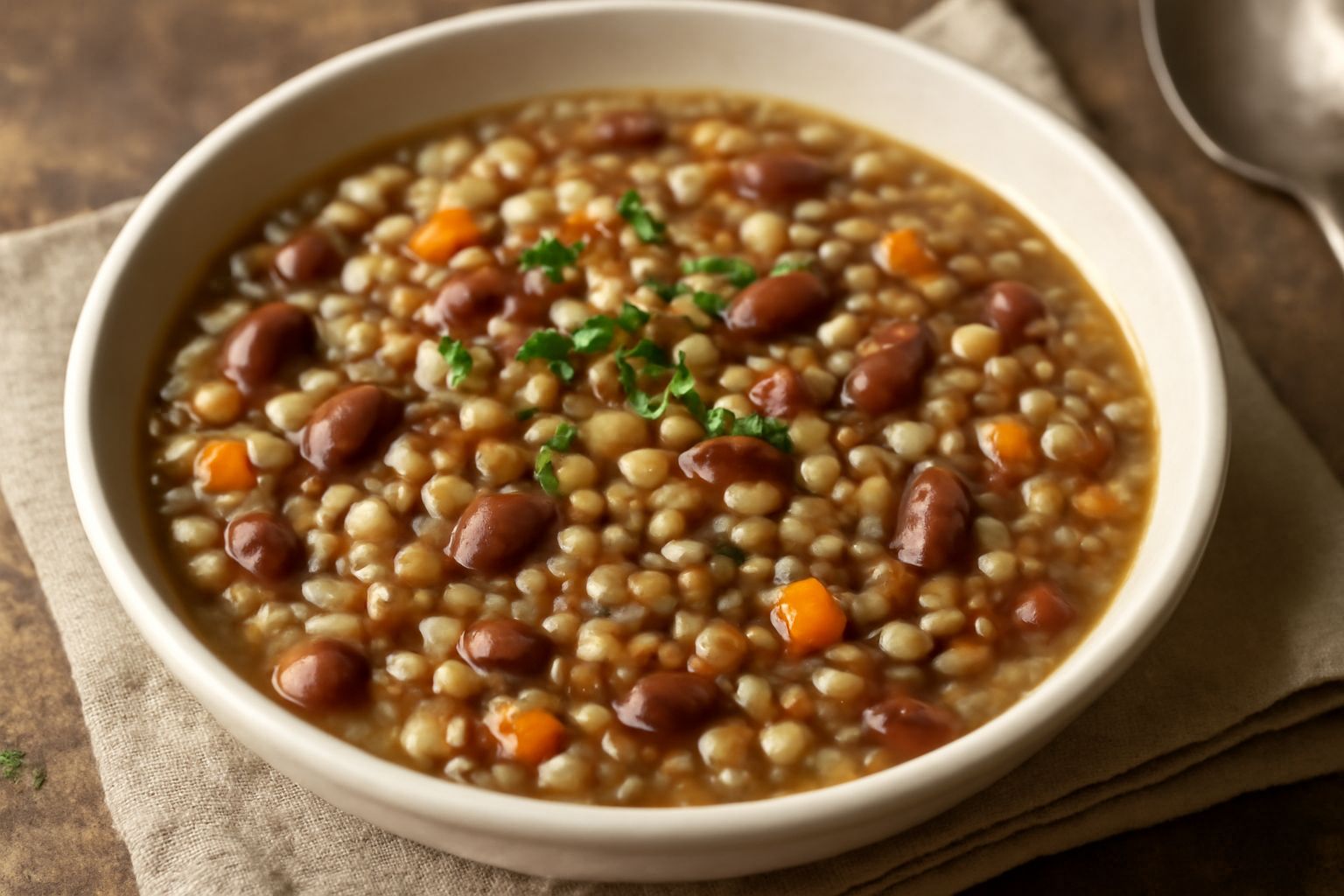 Minestra di farro e legumi