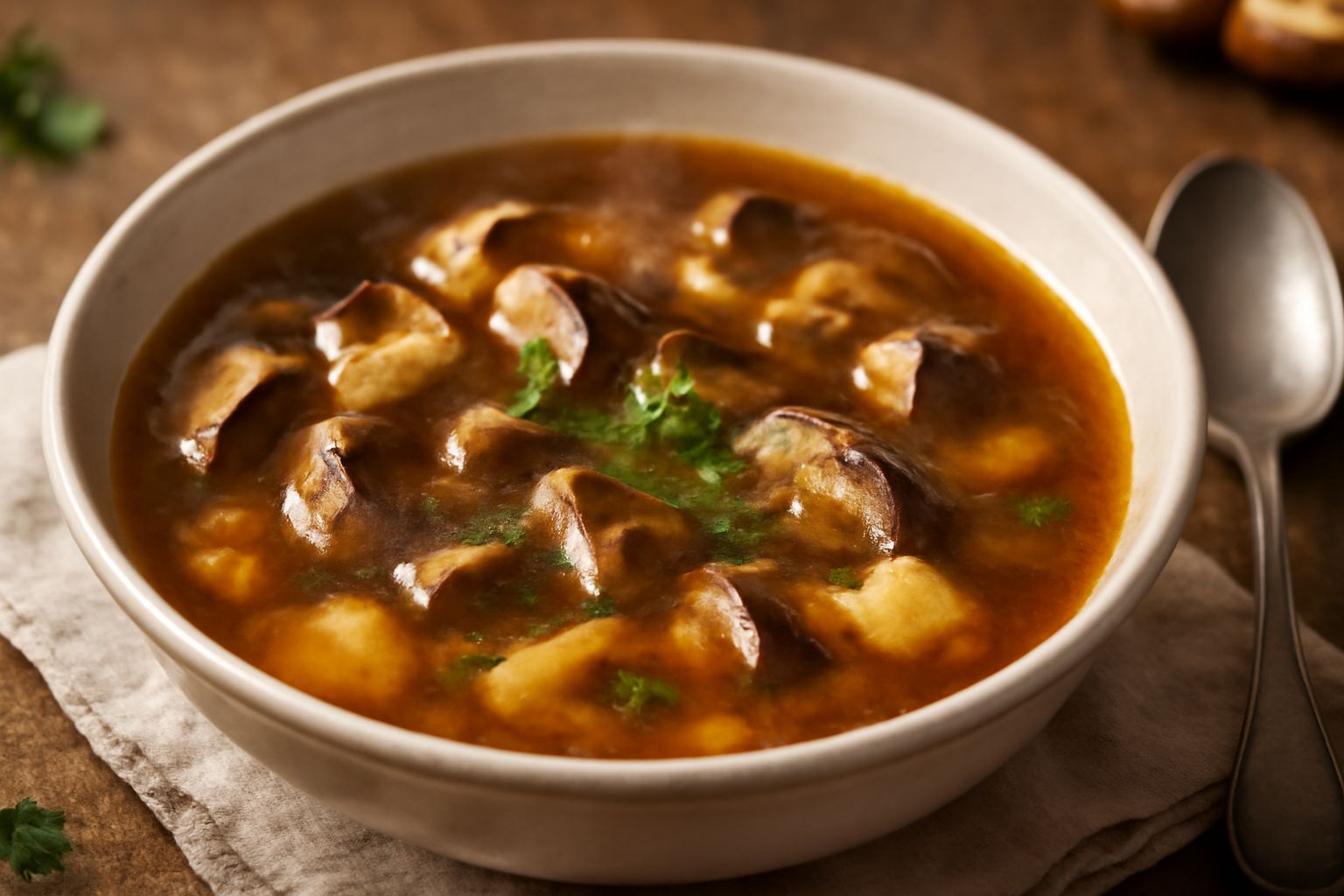 Minestra di funghi porcini