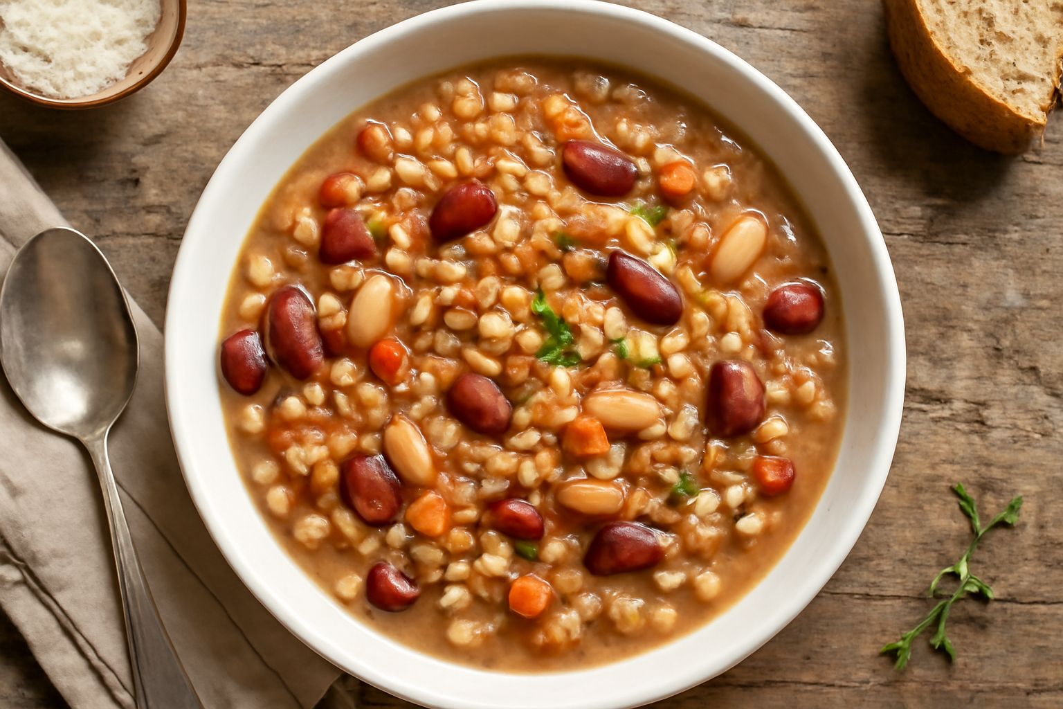 Minestra di grano e legumi