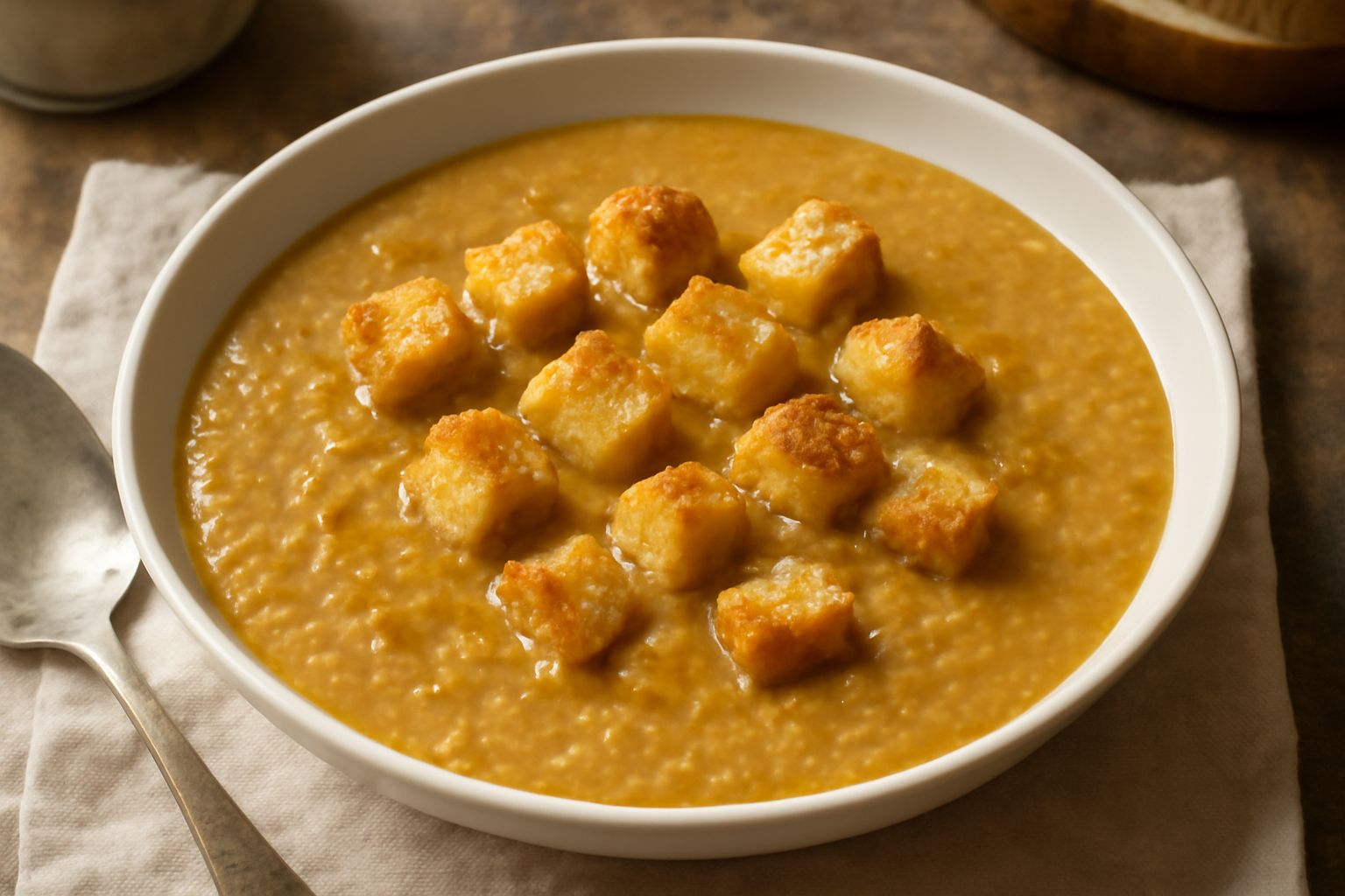 Minestra di lenticchie e pane