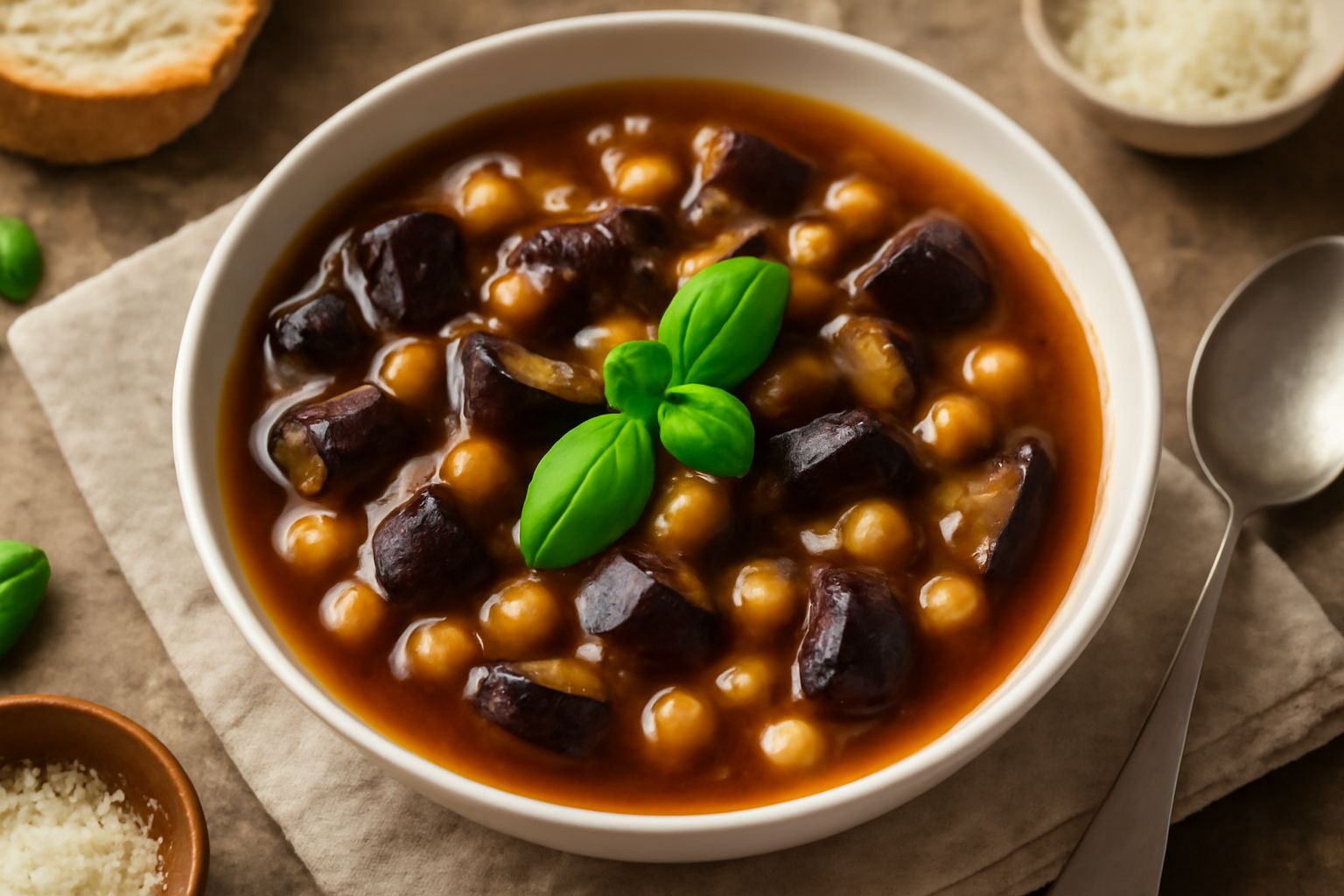 Minestra di melanzane e ceci