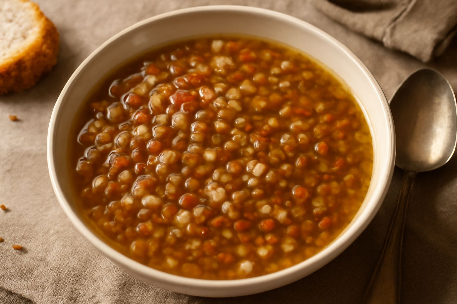 Minestra di orzo e lenticchie