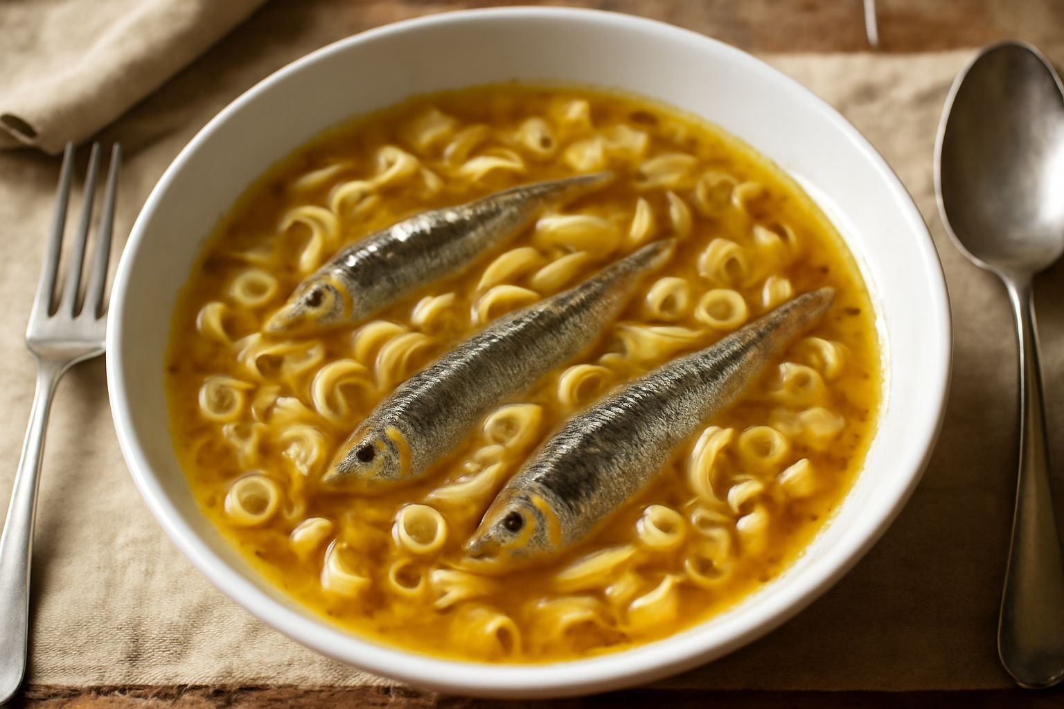 Minestra di pasta e pesce