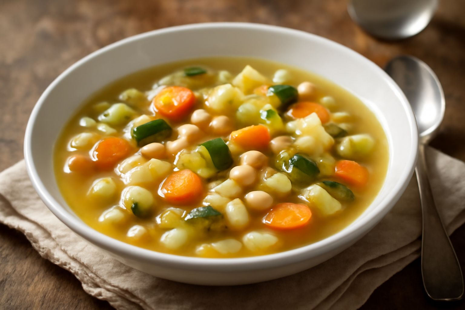 Minestra di pasta e verdure d'avanzo