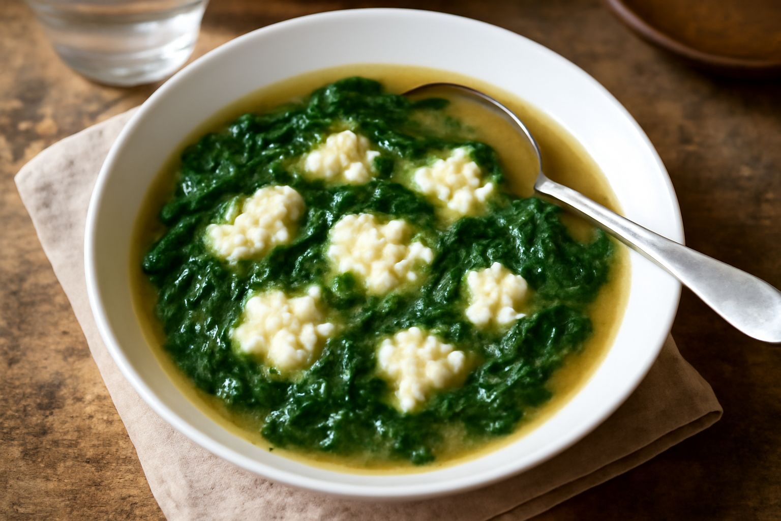 Minestra di ricotta e spinaci