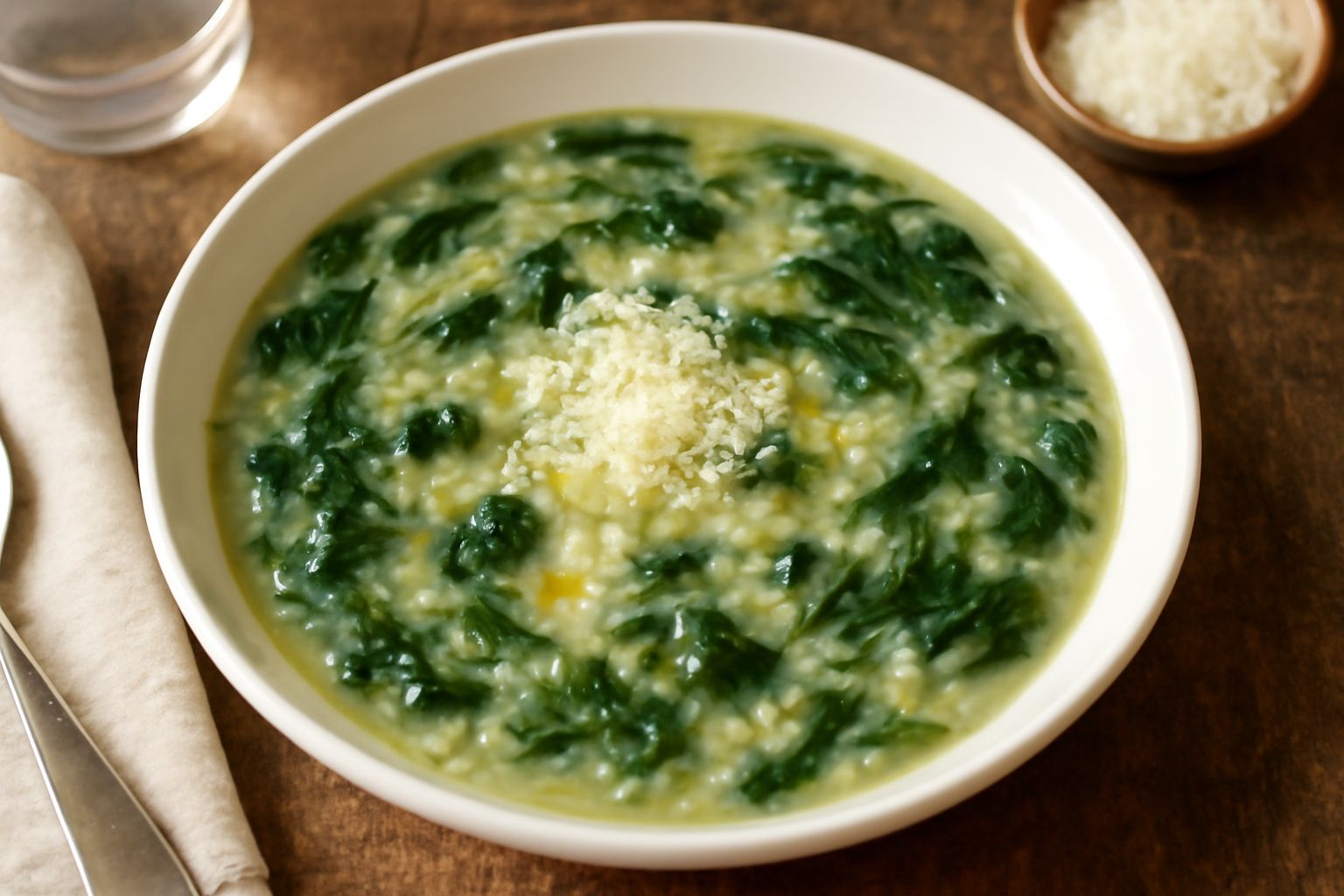 Minestra di riso e spinaci