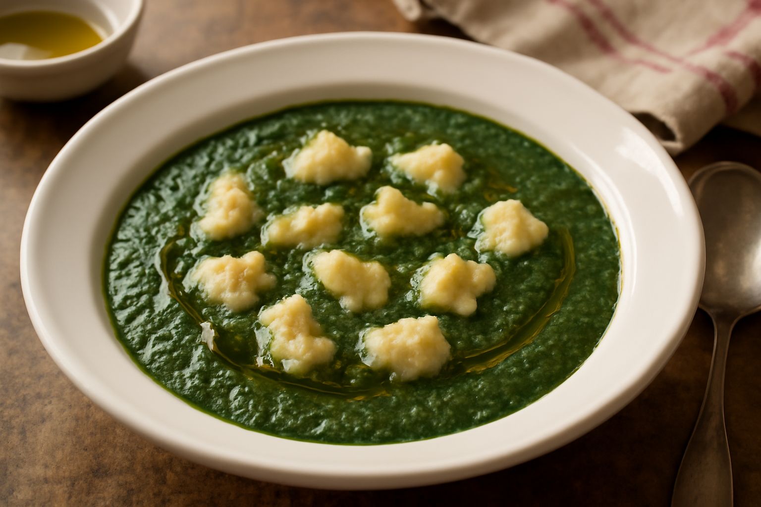 Minestra di spinaci e pane