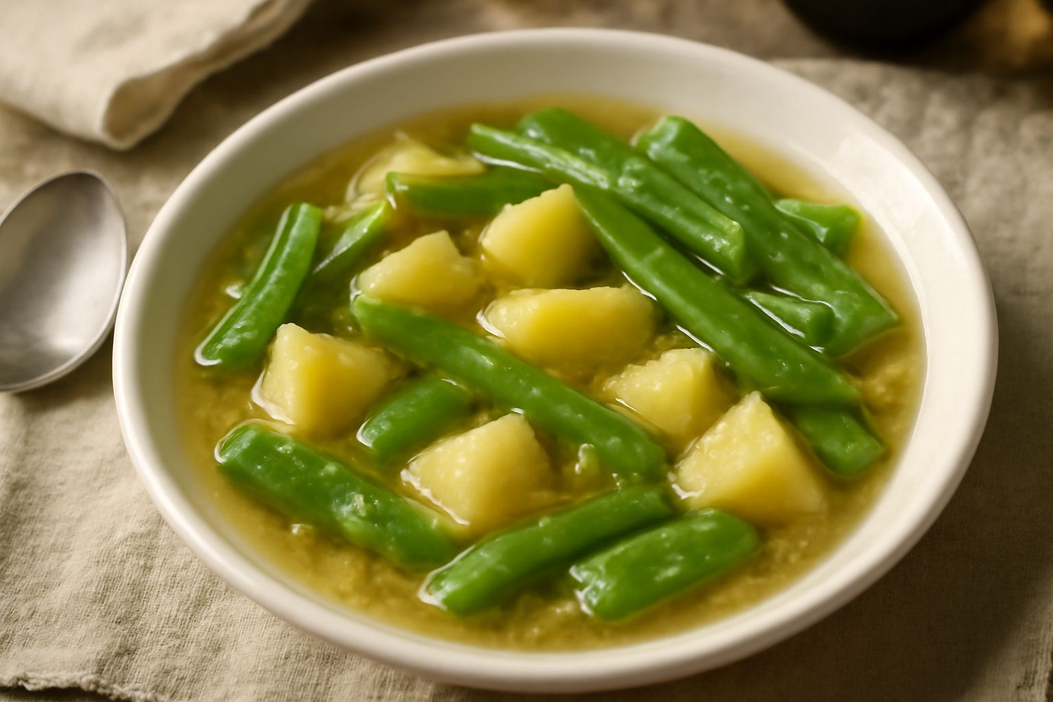 Minestra di taccole e patate