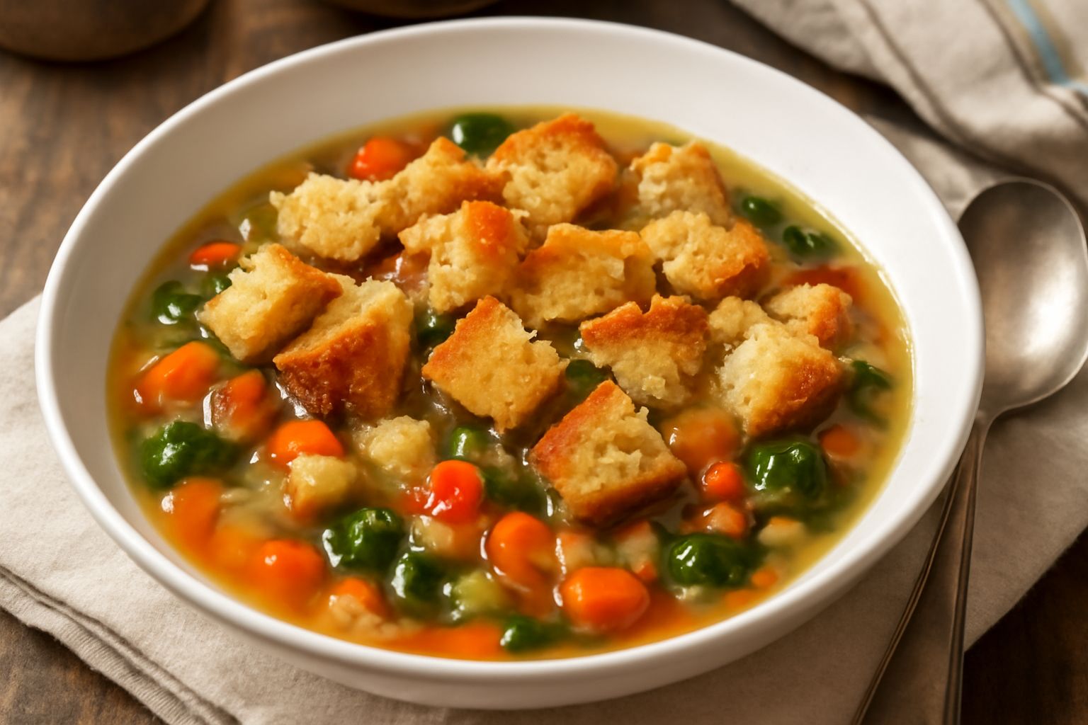 Minestra di verdure e pane