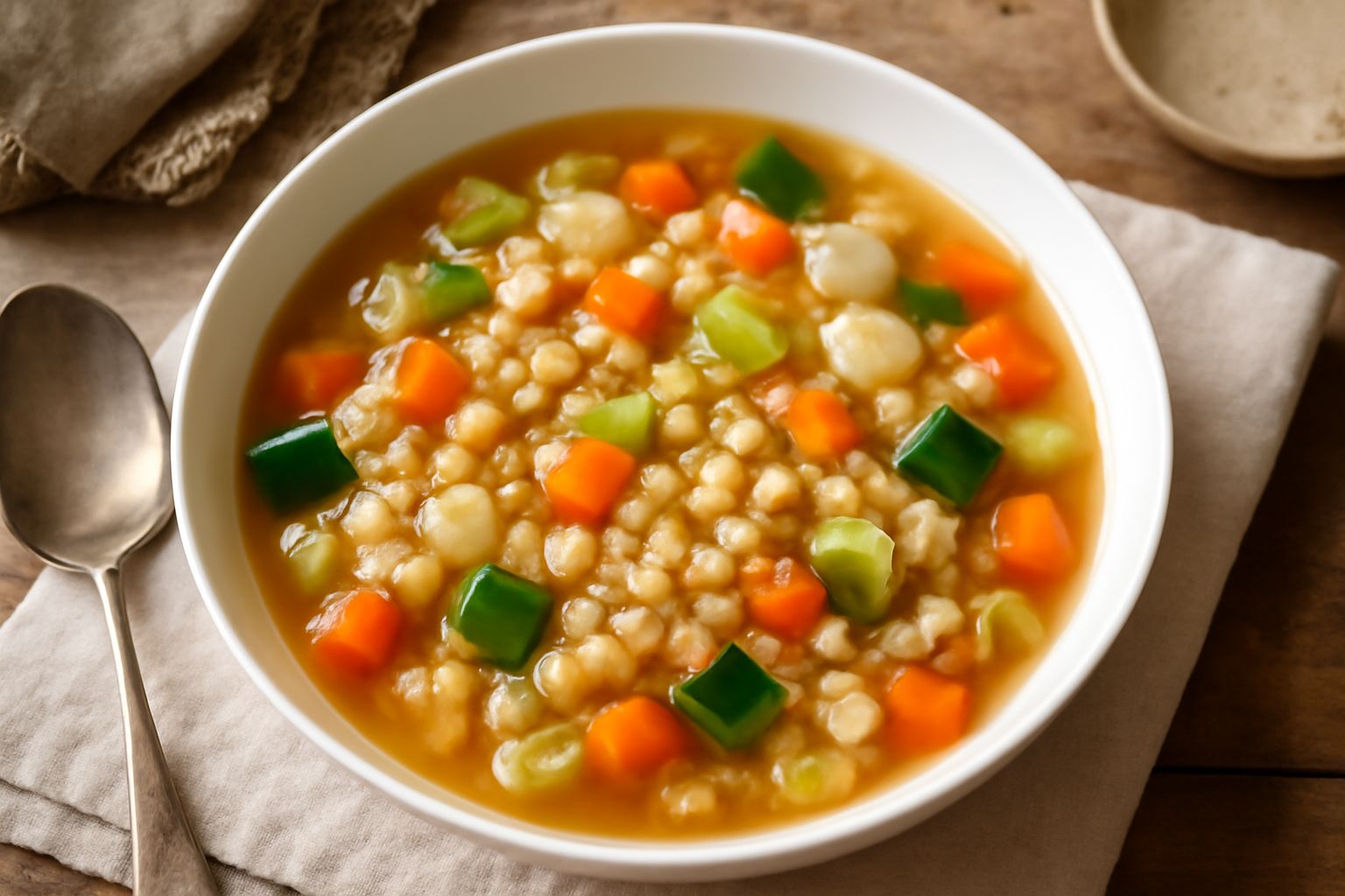 Minestra d'orzo con verdure di stagione