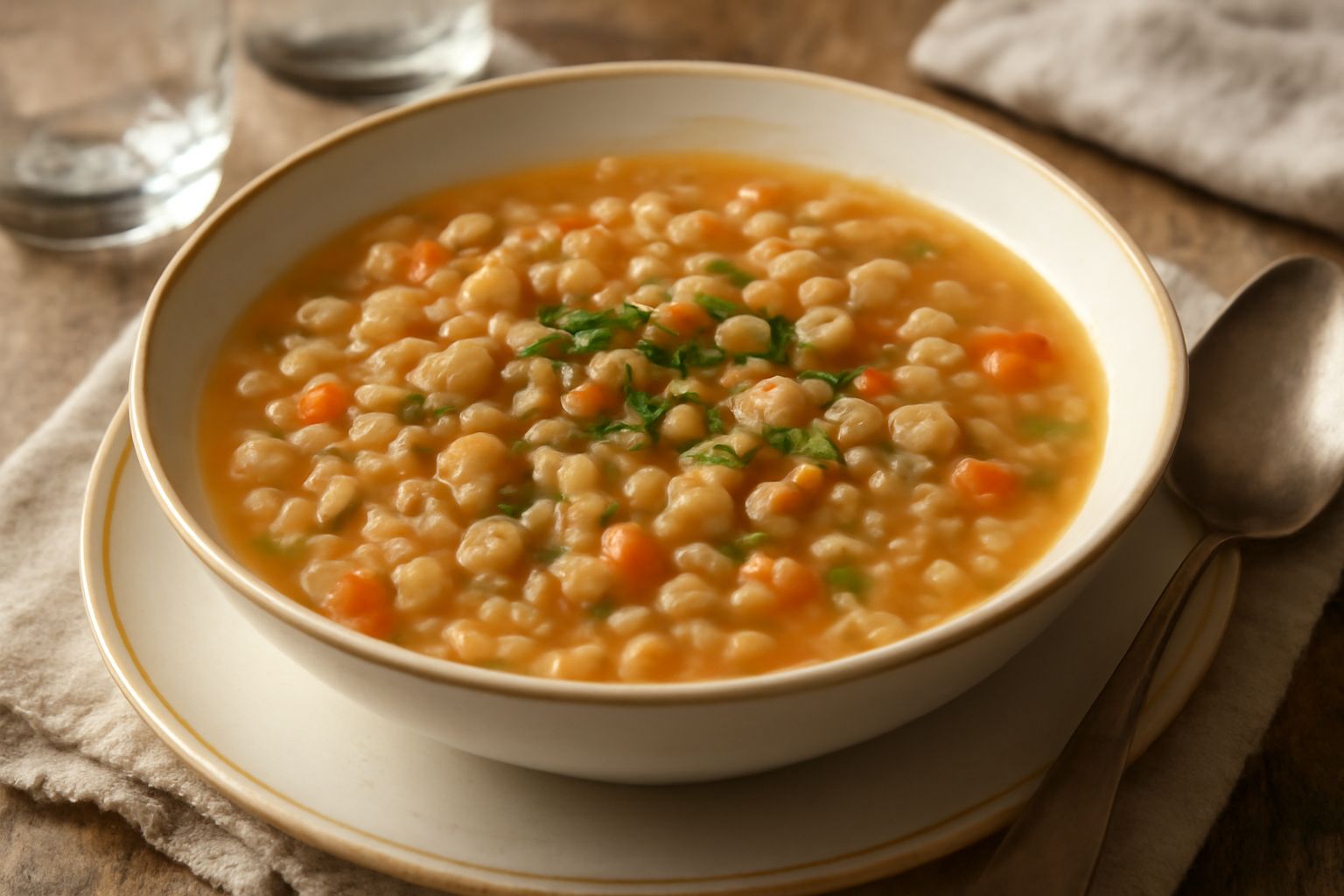 Minestra d'orzo e cicerchia
