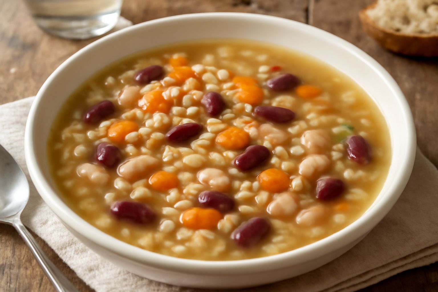 Minestra d'orzo e legumi