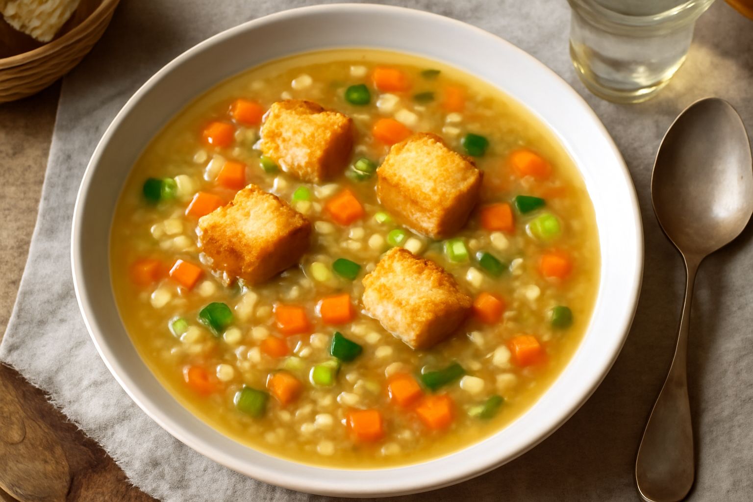 Minestra d'orzo e pane